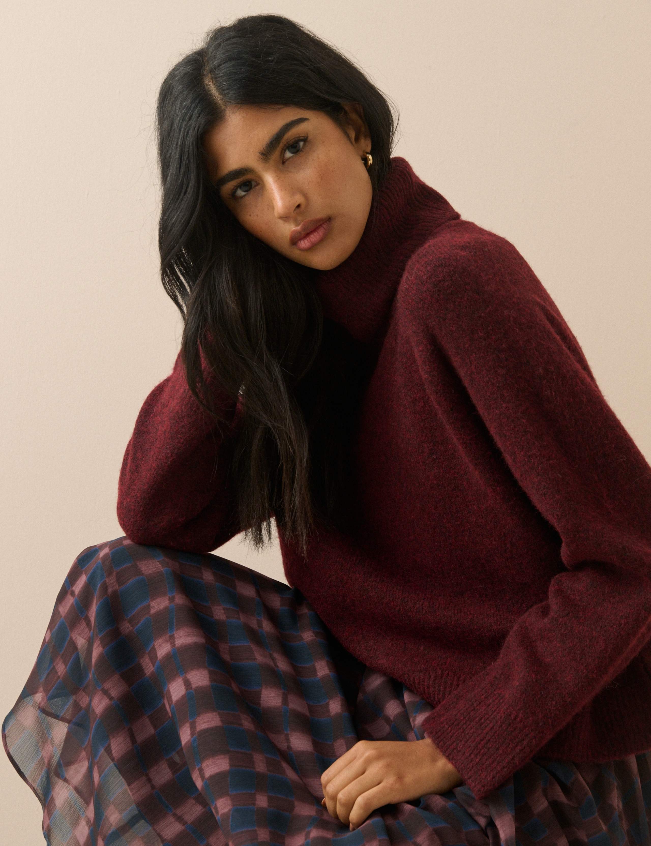 Roll Neck Relaxed Jumper with Wool 4 of 5