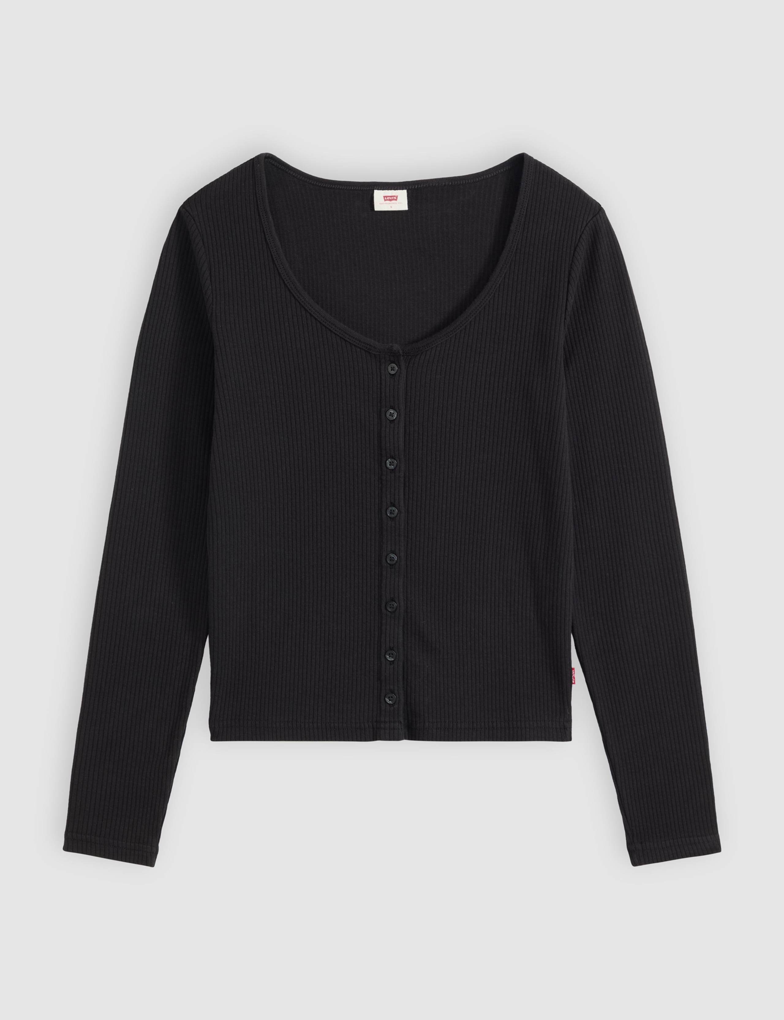 Cotton Rich Round Neck Button Through Top 2 of 6