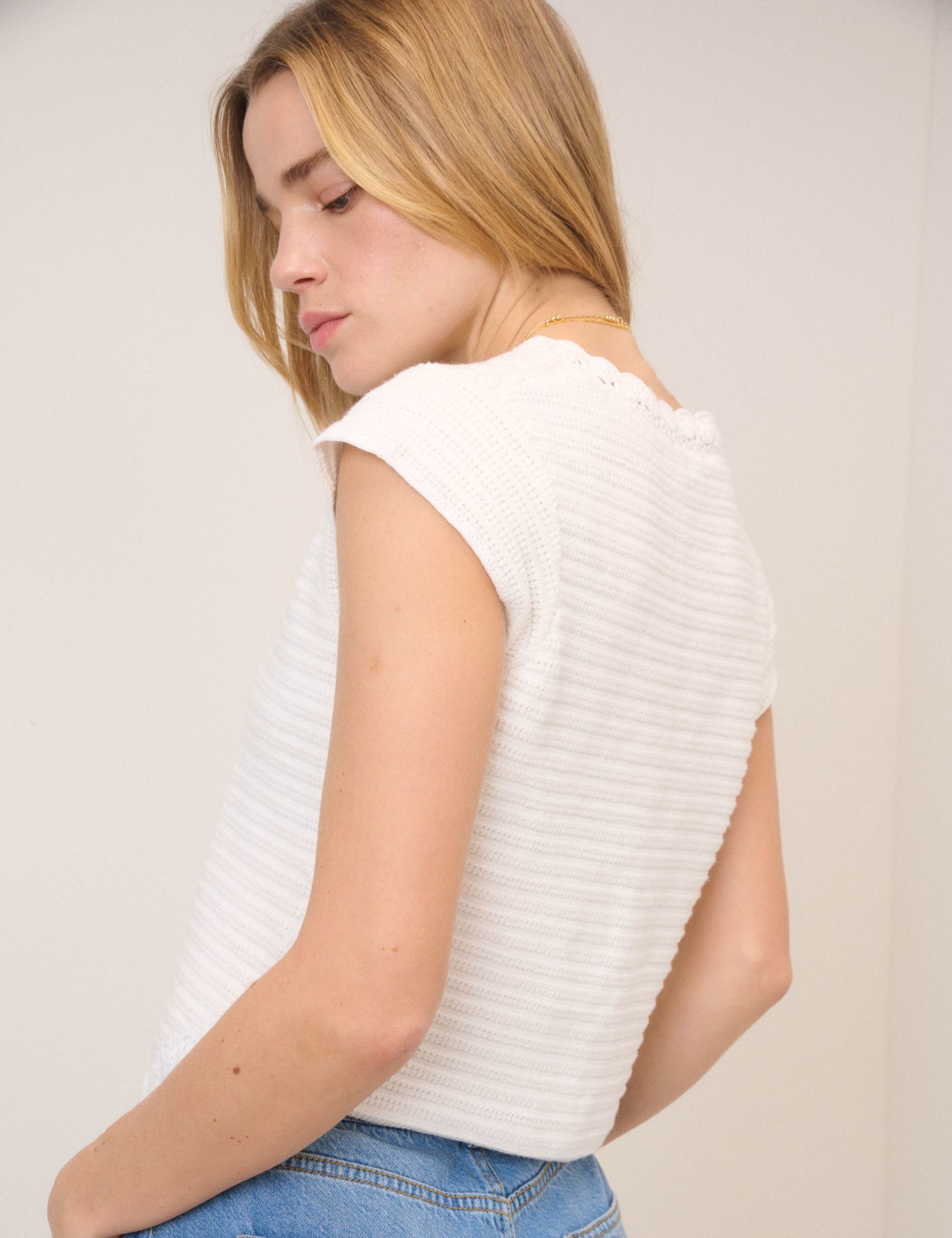 Crochet Trim Cotton Rich Fitted Cardigan 3 of 5