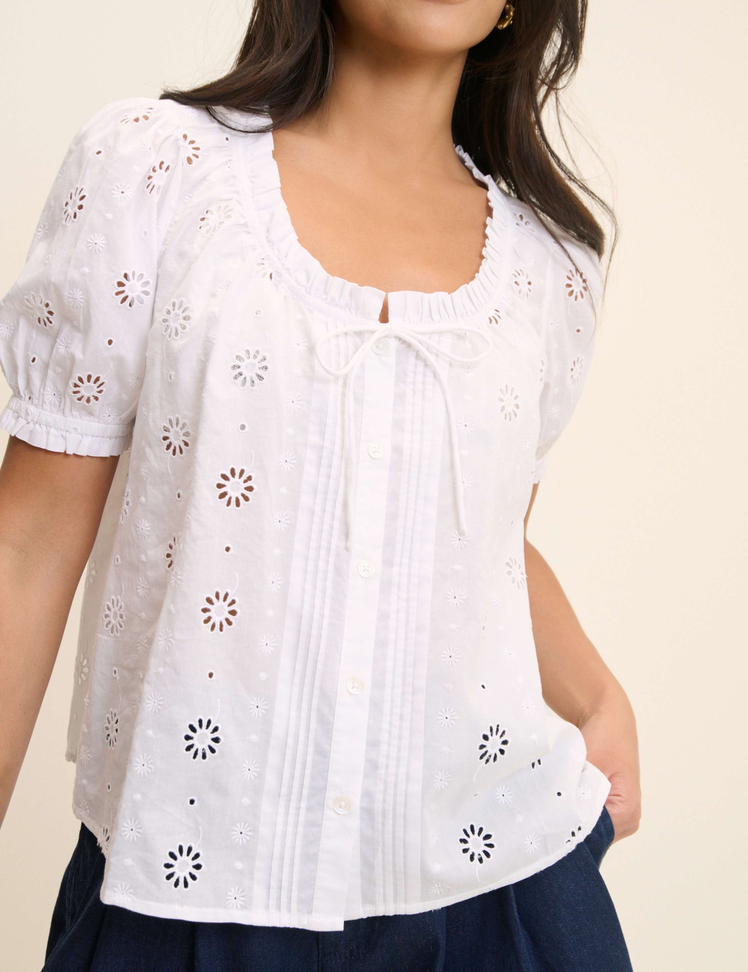 Pure Cotton Broderie Blouse 5 of 5