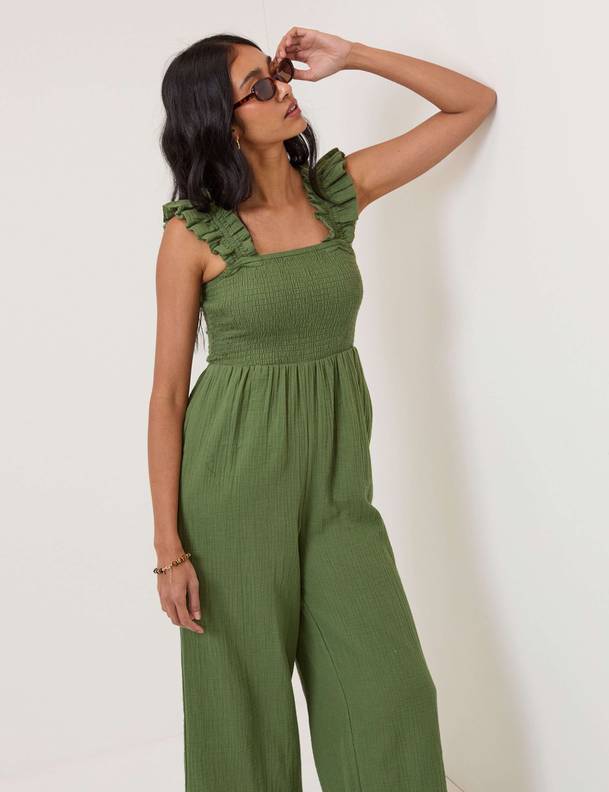 Pure Cotton Wide Leg Jumpsuit 2 of 5