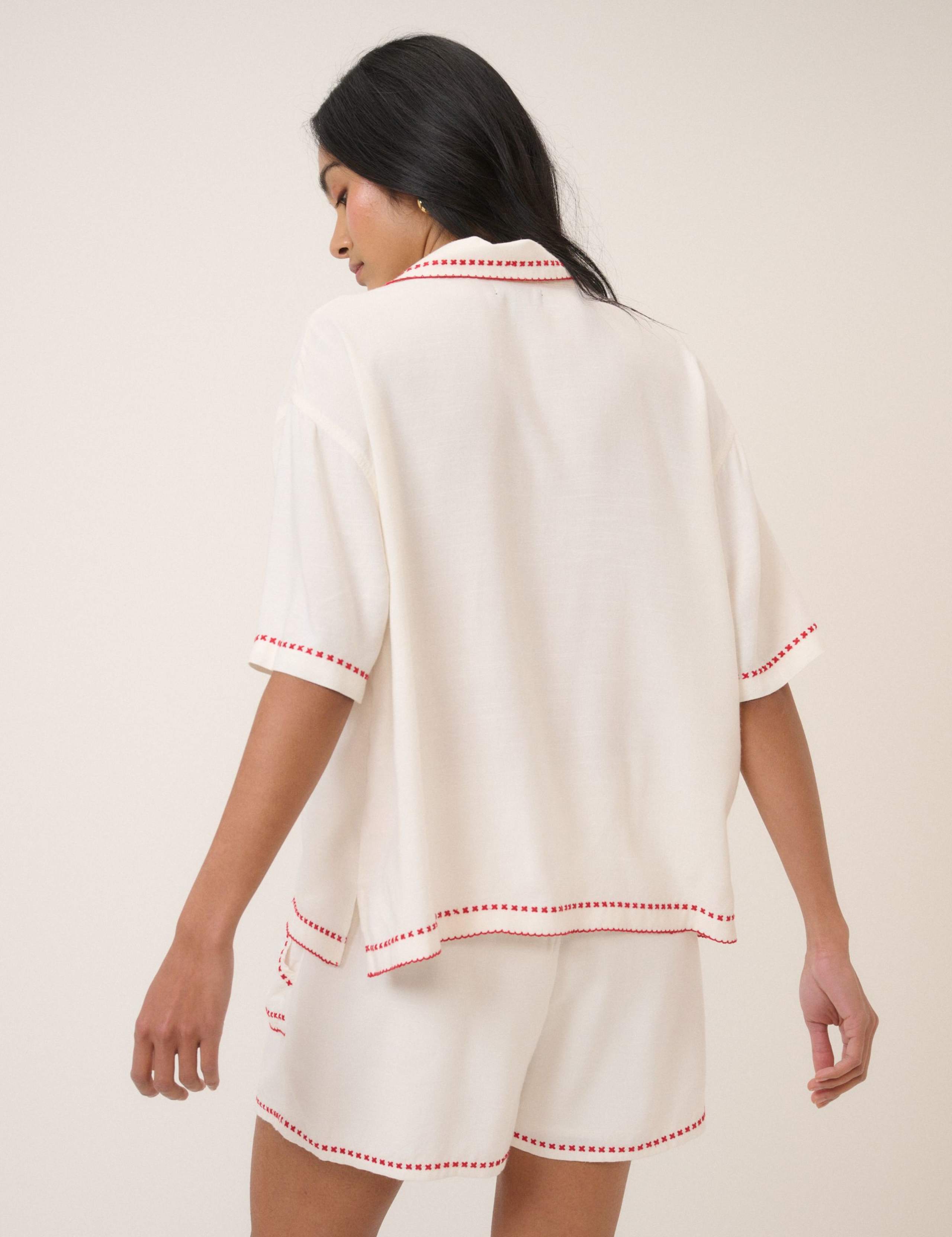 Embroidered Collared Relaxed Shirt 5 of 7