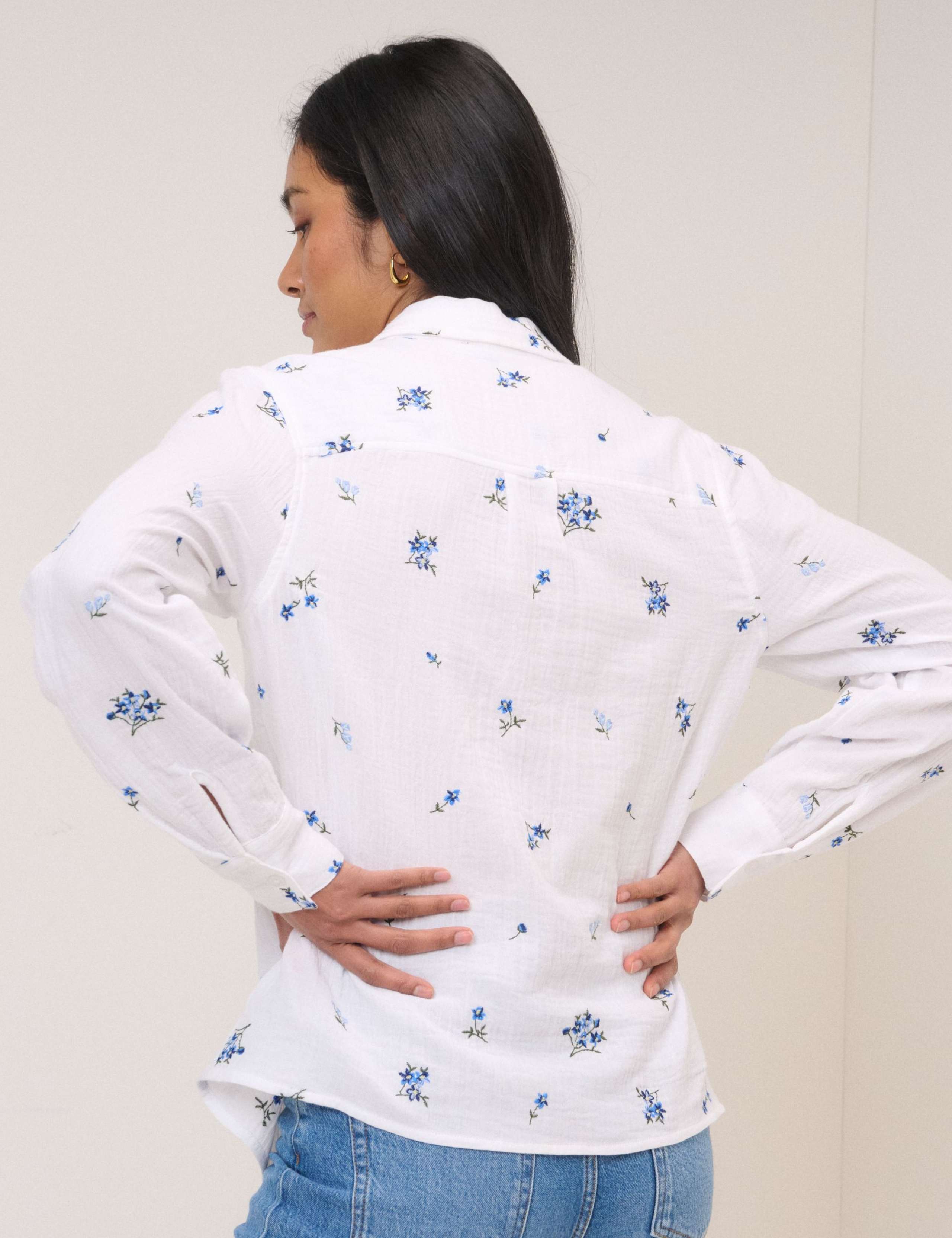 Pure Cotton Embroidered Floral Shirt 3 of 5