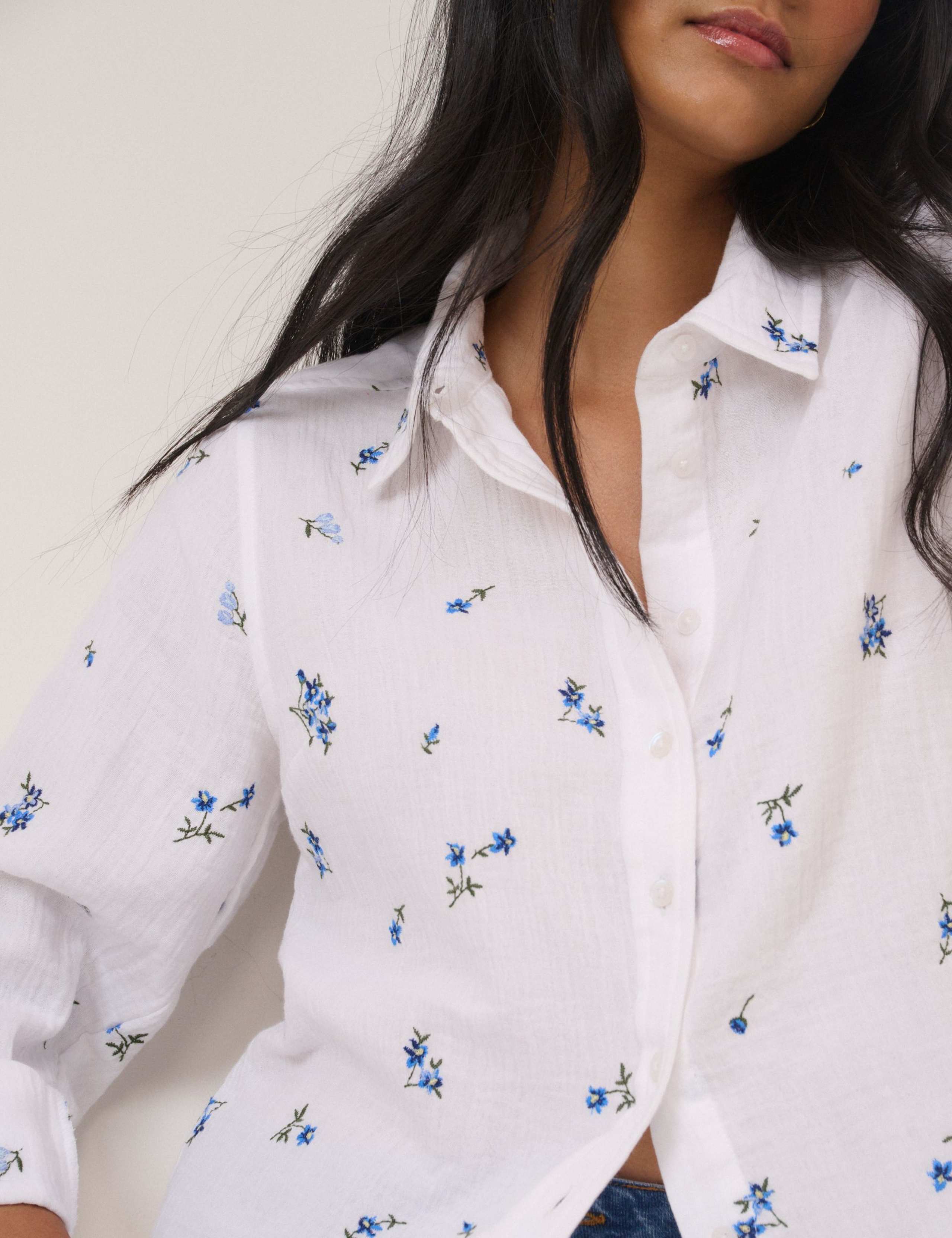 Pure Cotton Embroidered Floral Shirt 4 of 5