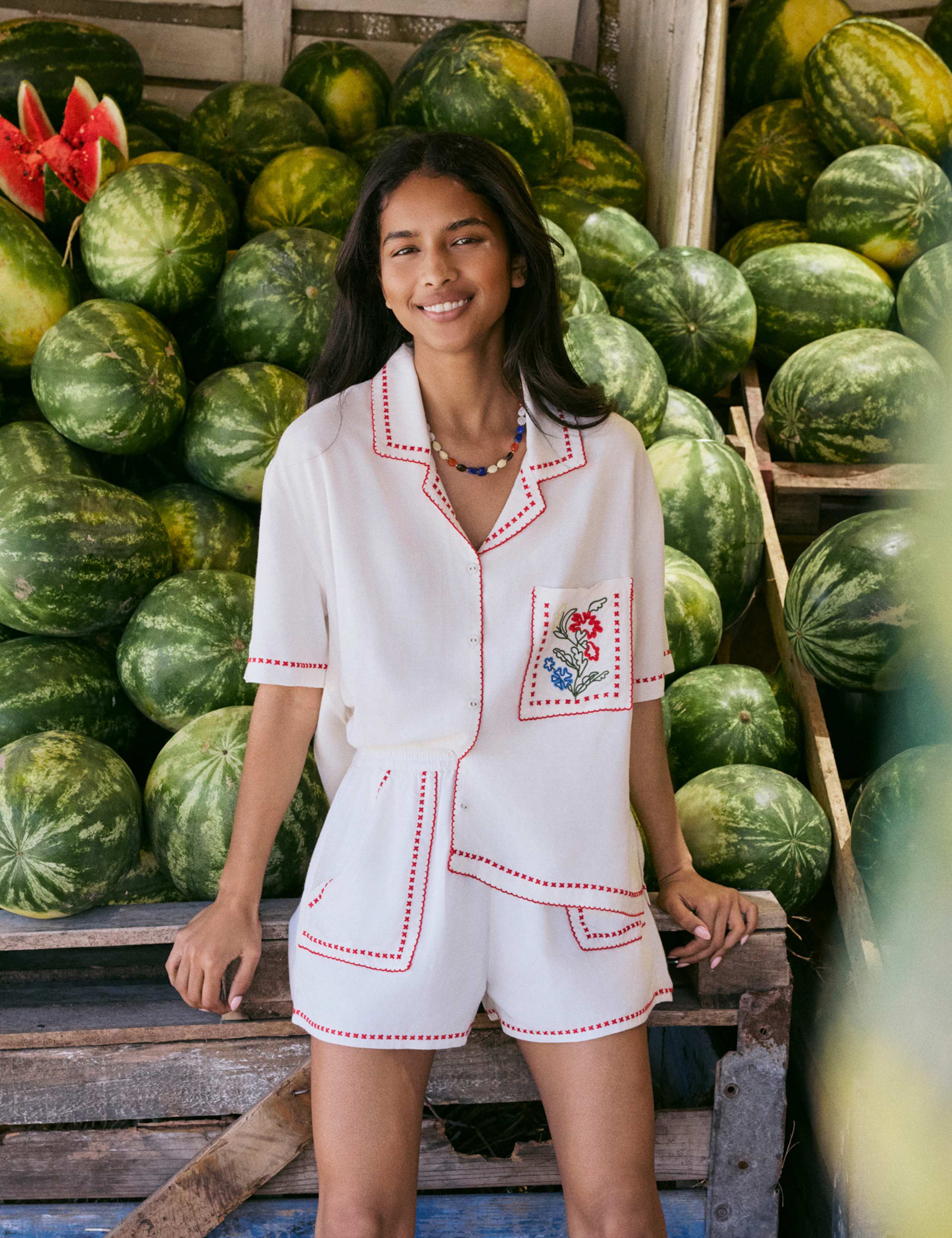 Embroidered High Waisted Shorts 2 of 7