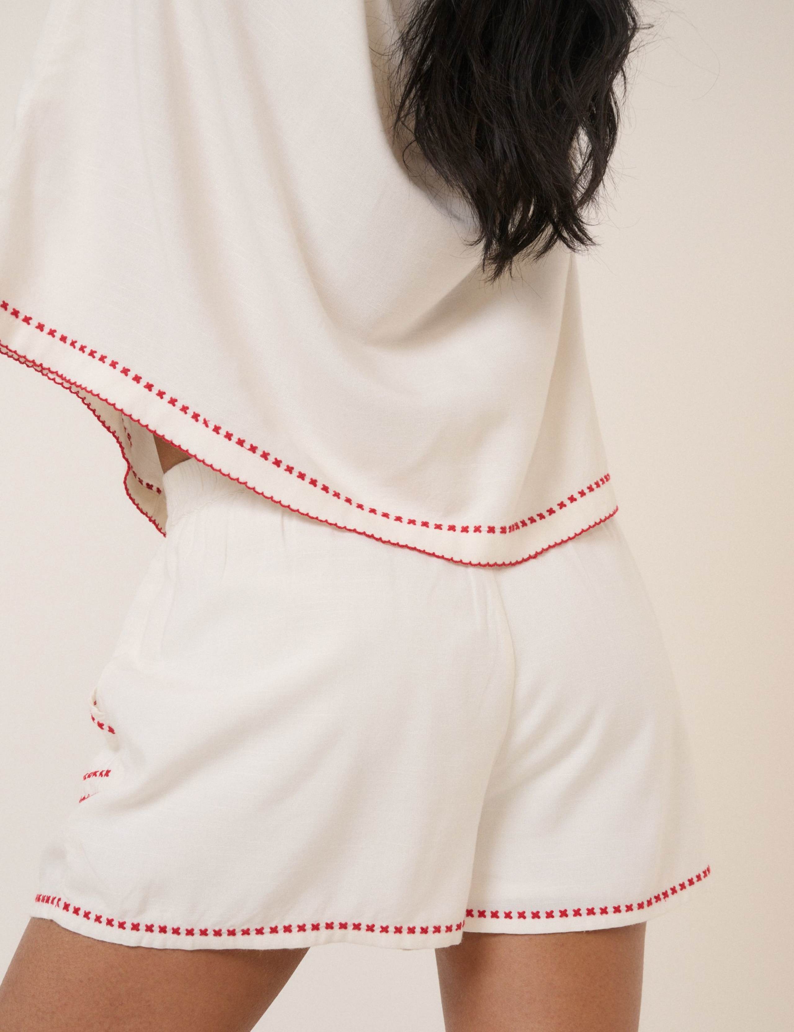 Embroidered High Waisted Shorts 6 of 7