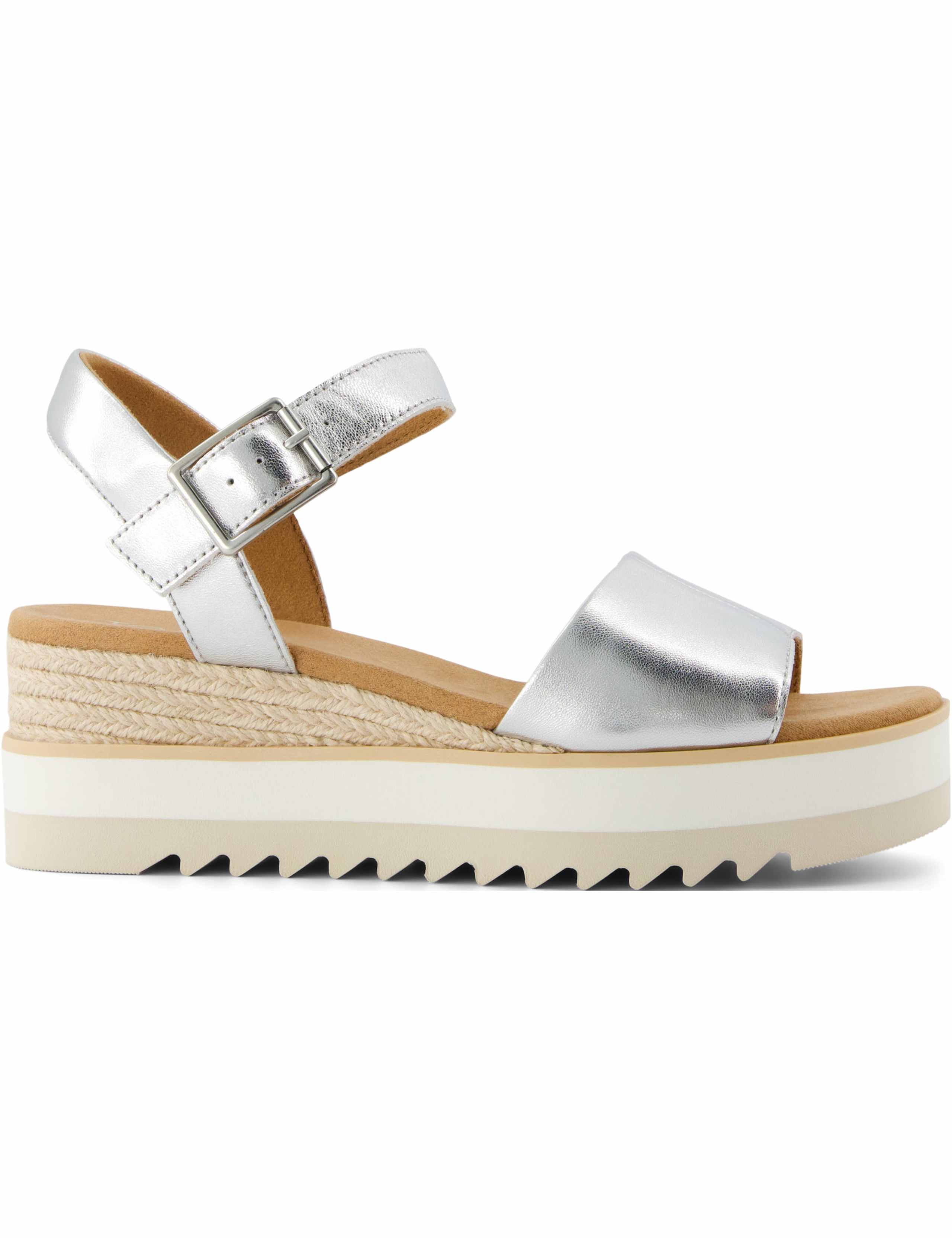 Metallic Buckle Ankle Strap Platform Sandals 1 of 15