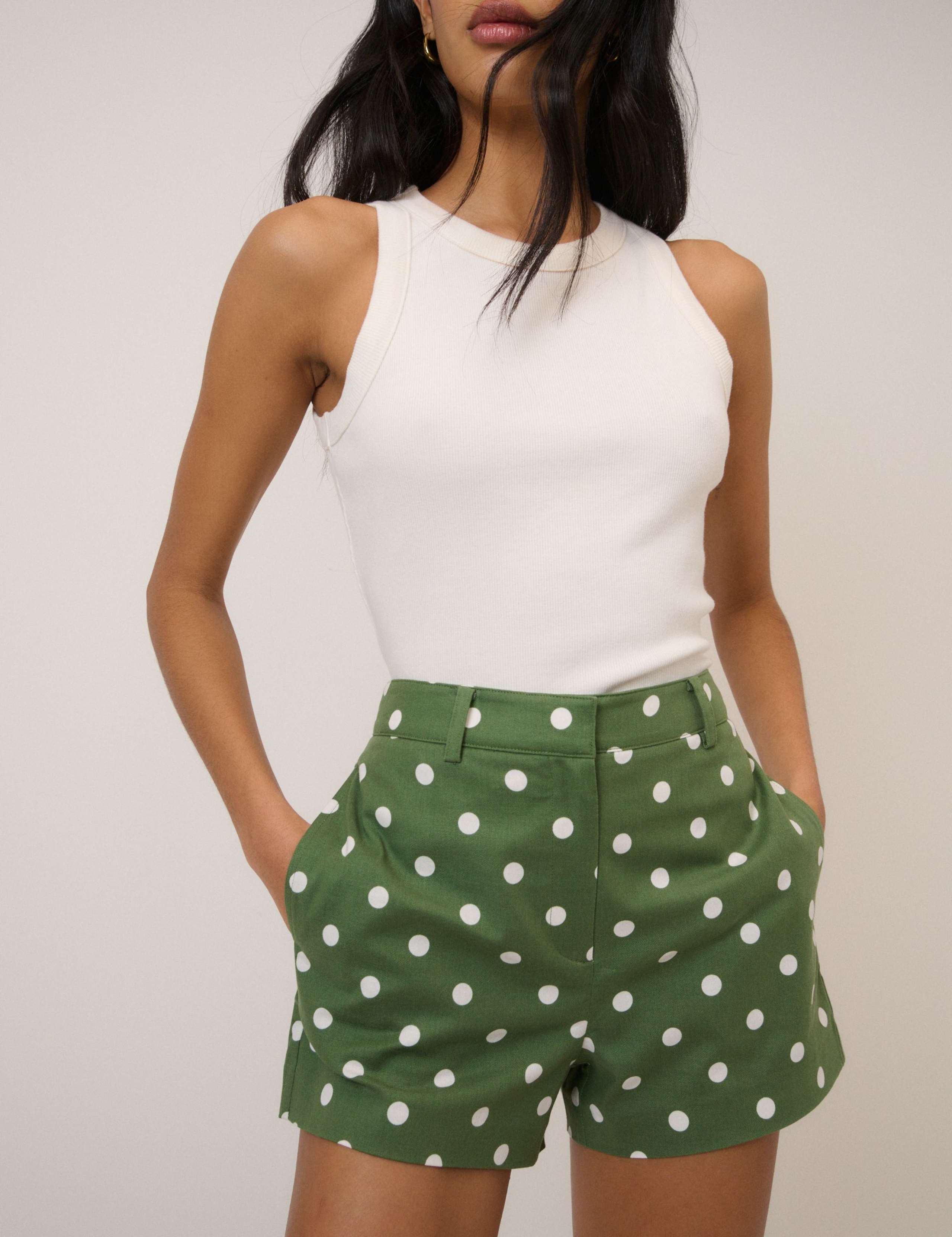 Cotton Rich Polka Dot High Wasited Shorts 3 of 5