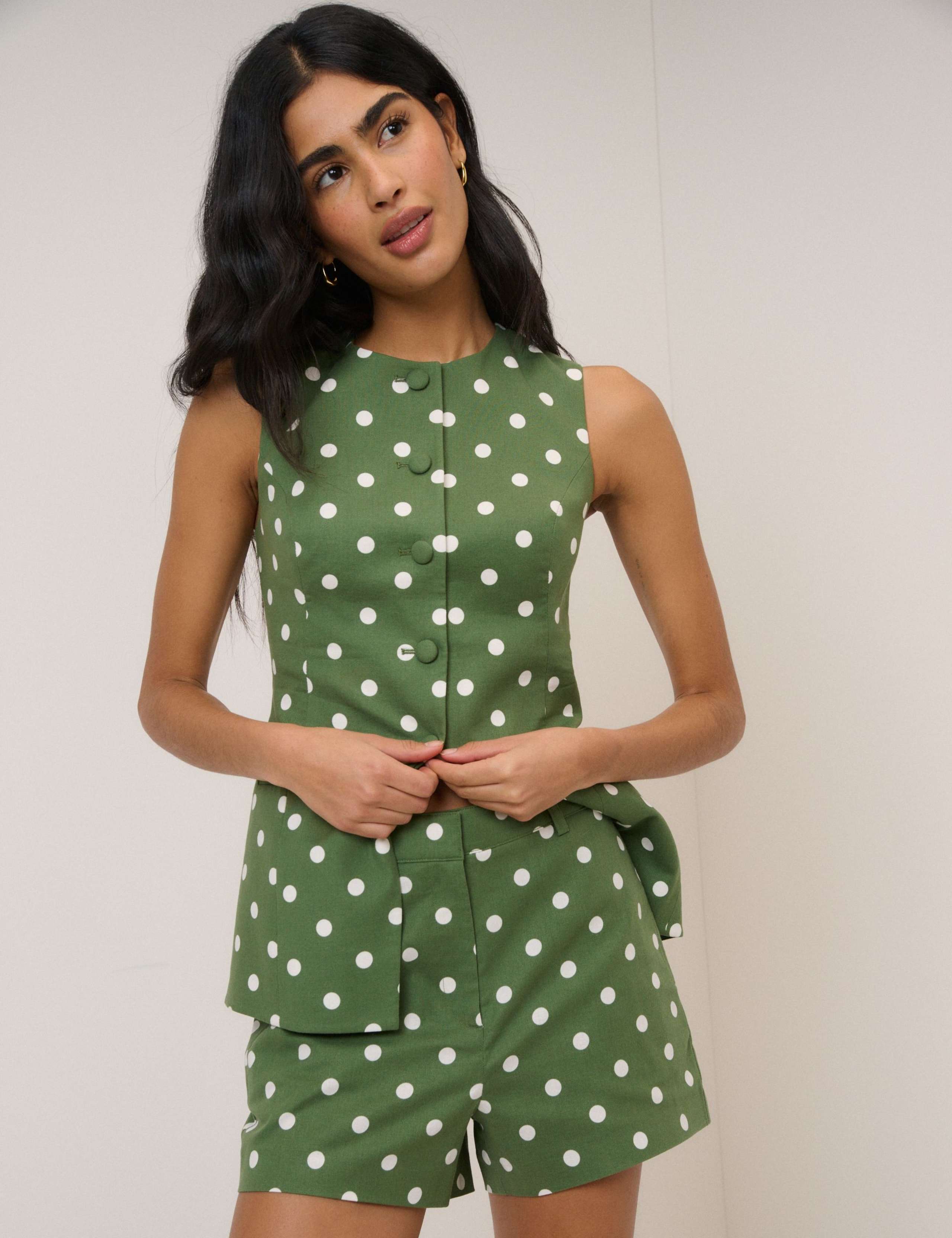 Cotton Rich Polka Dot High Wasited Shorts 4 of 5