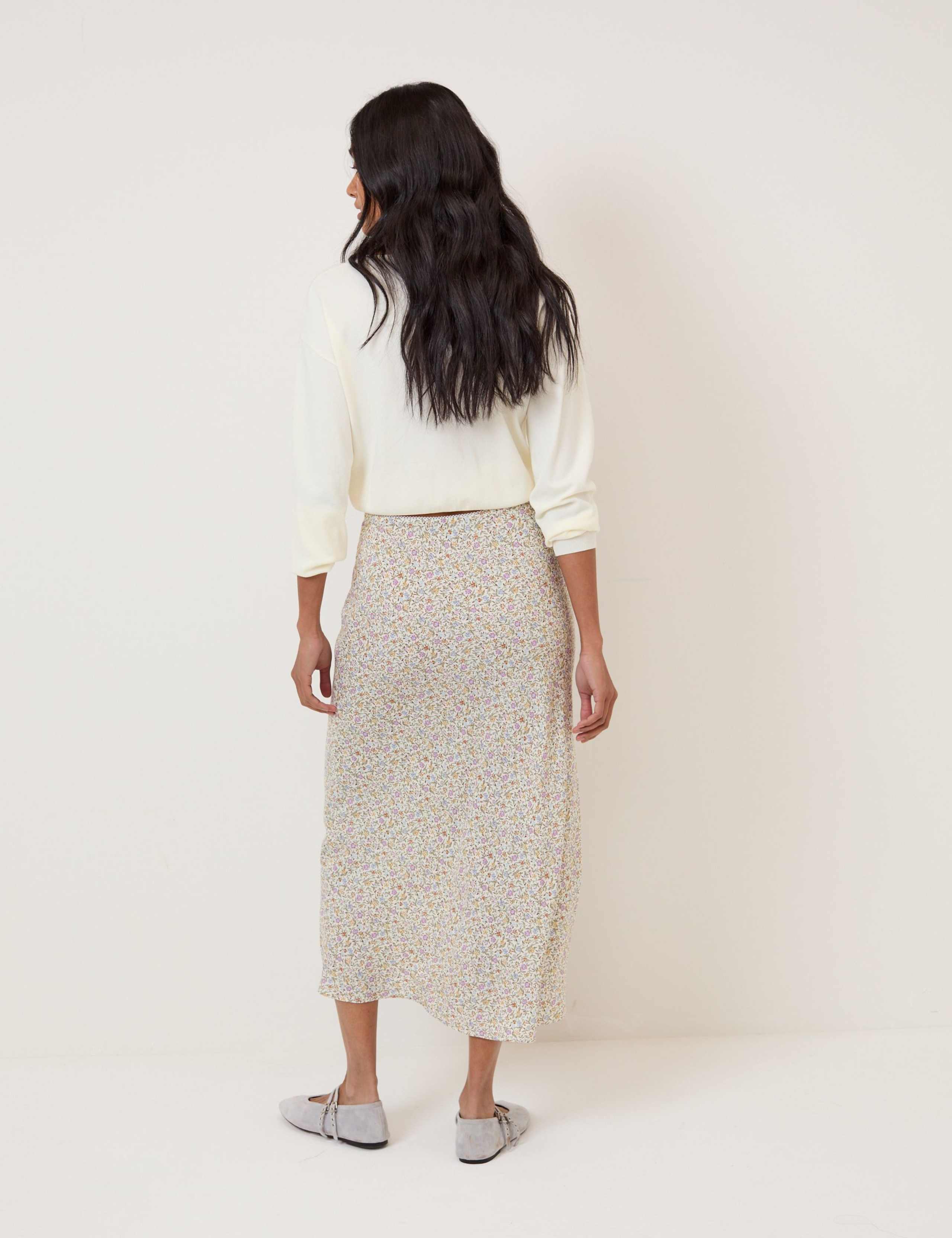 Floral Midi Slip Skirt 4 of 4