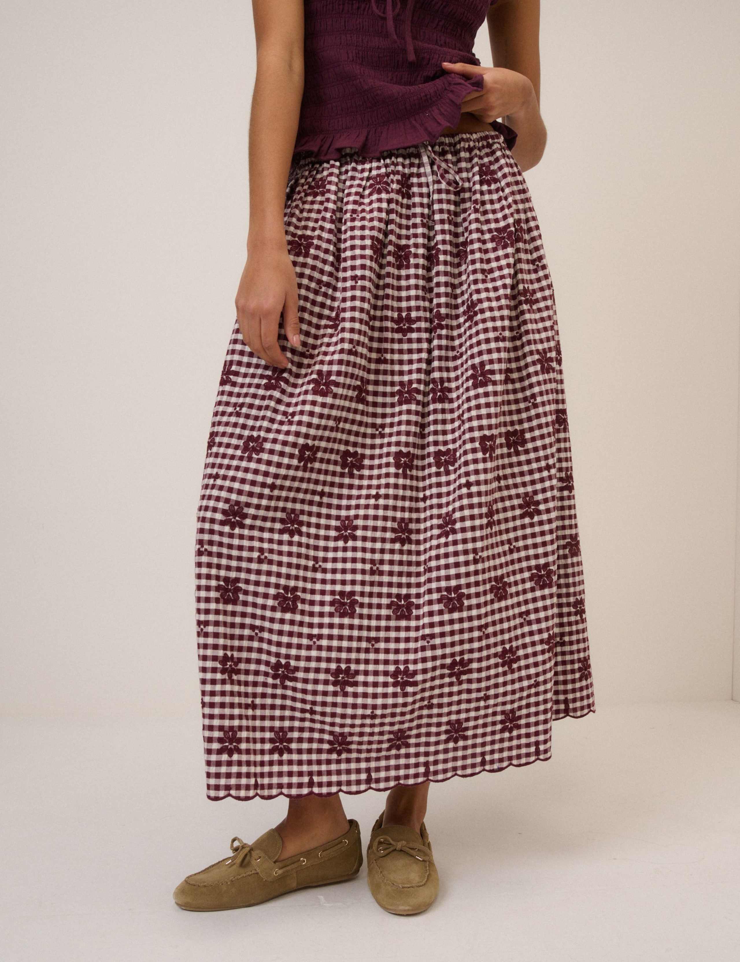 Pure Cotton Floral Midi Slip Skirt 4 of 5