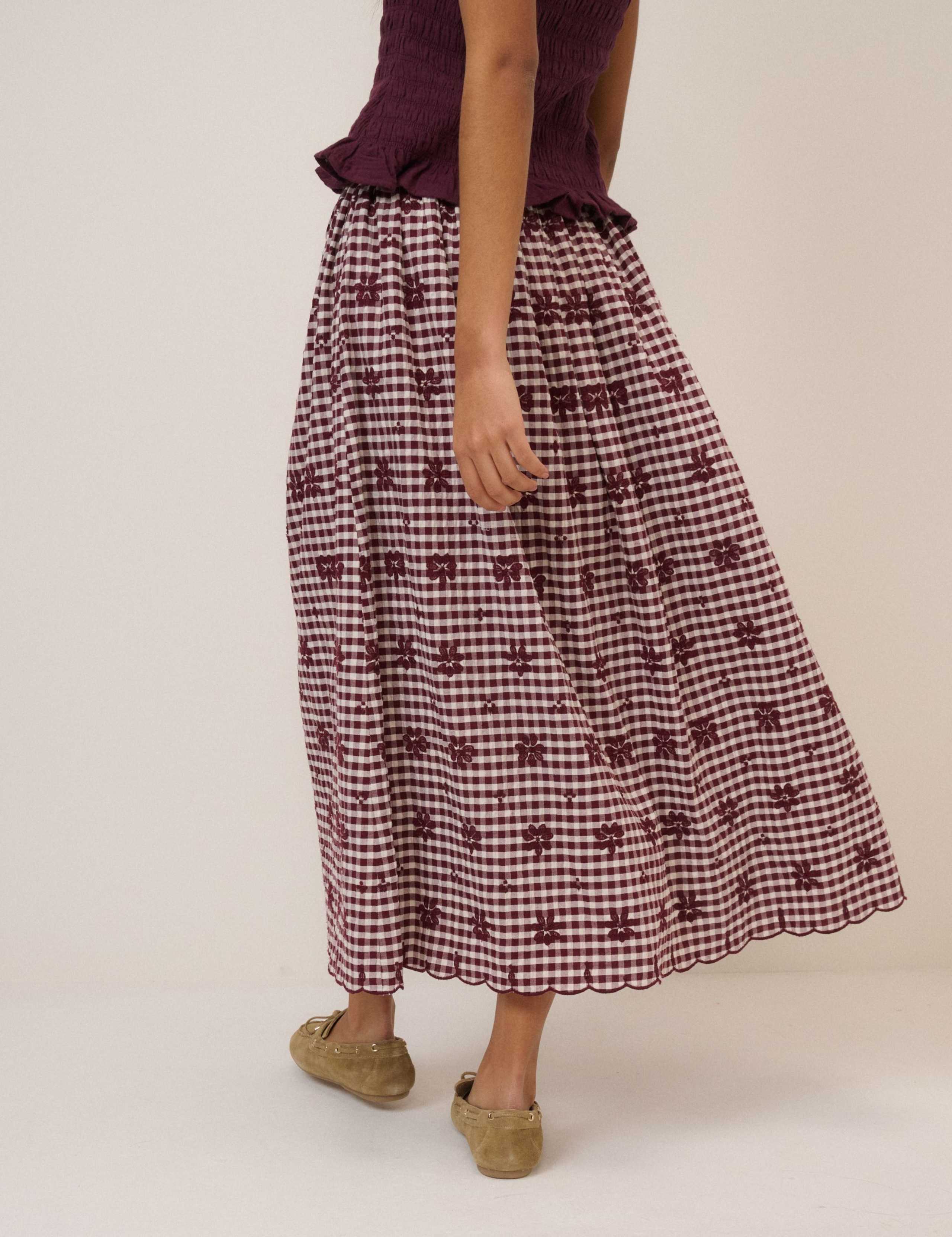 Pure Cotton Floral Midi Slip Skirt 5 of 5