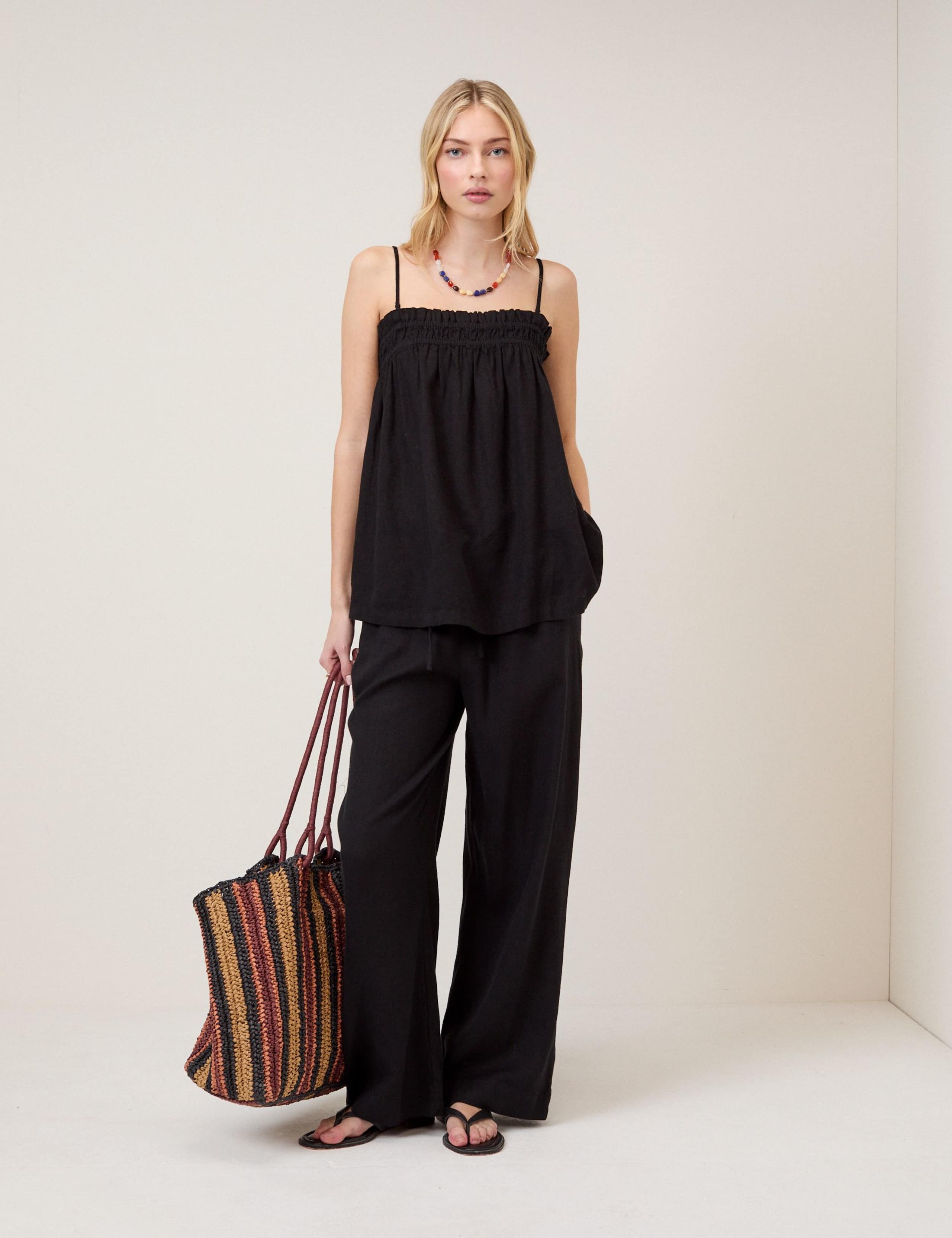 Linen Rich Square Neck Relaxed Cami Top 1 of 5