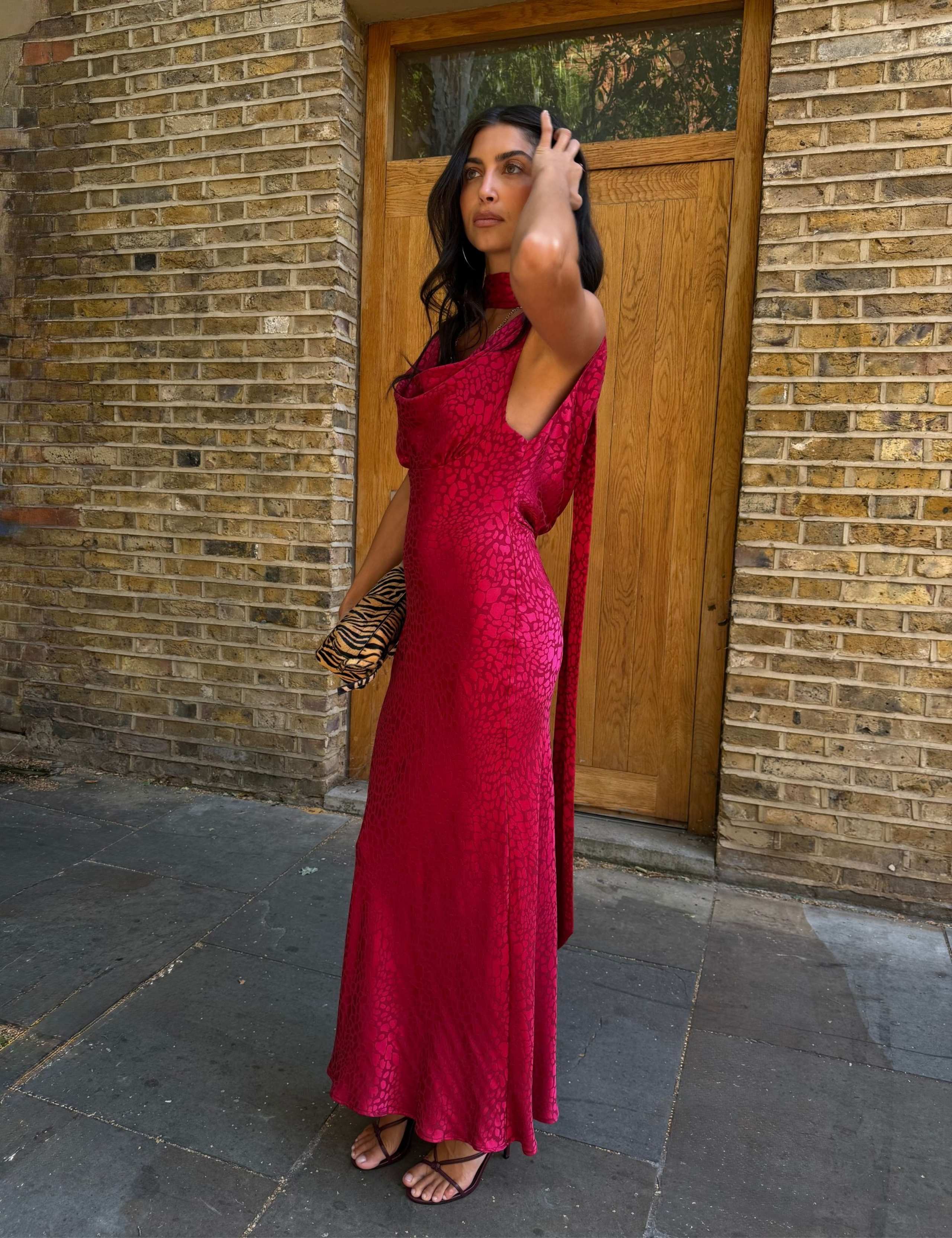 Animal Print Slash Neck Maxi Dress 2 of 5