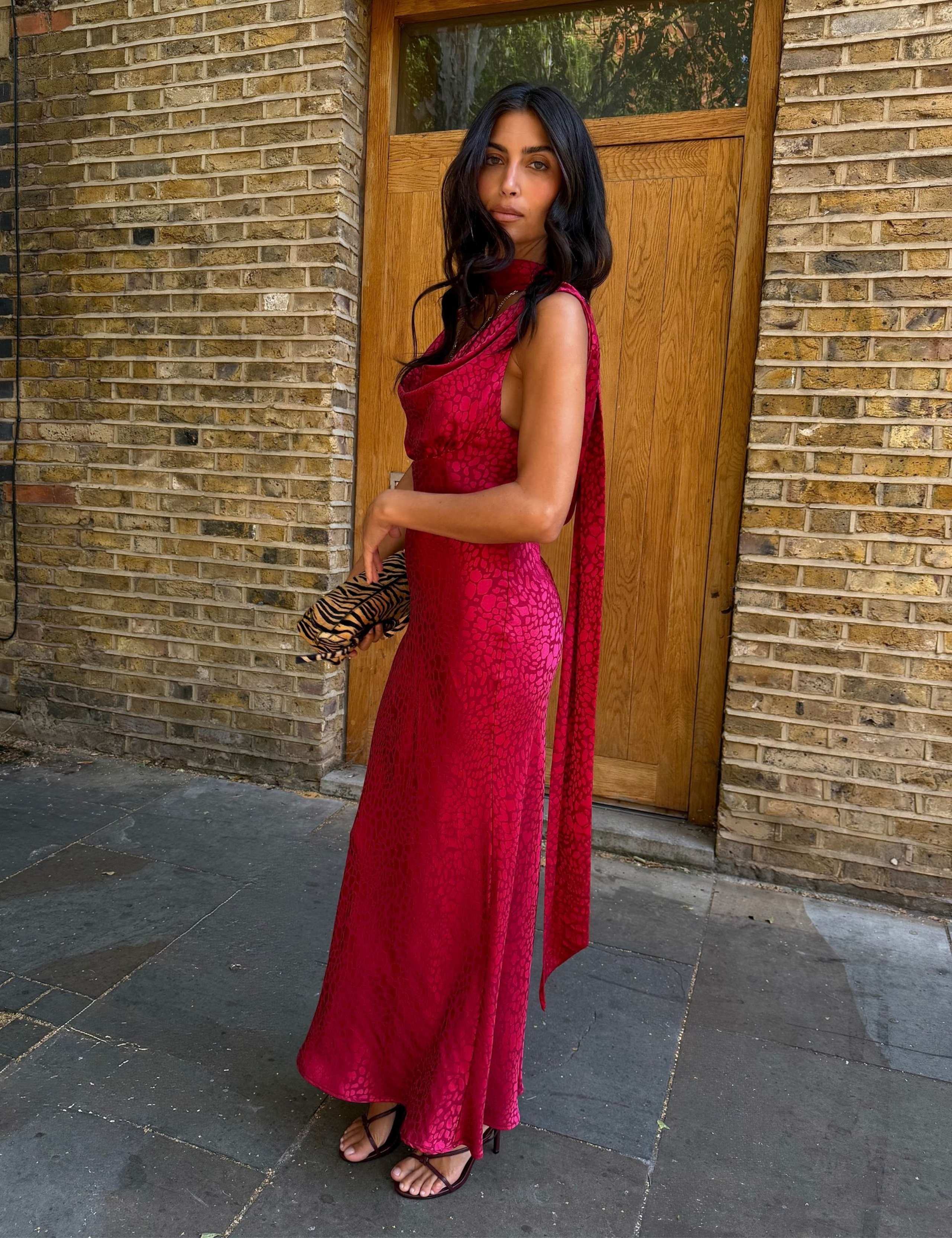 Animal Print Slash Neck Maxi Dress 3 of 5