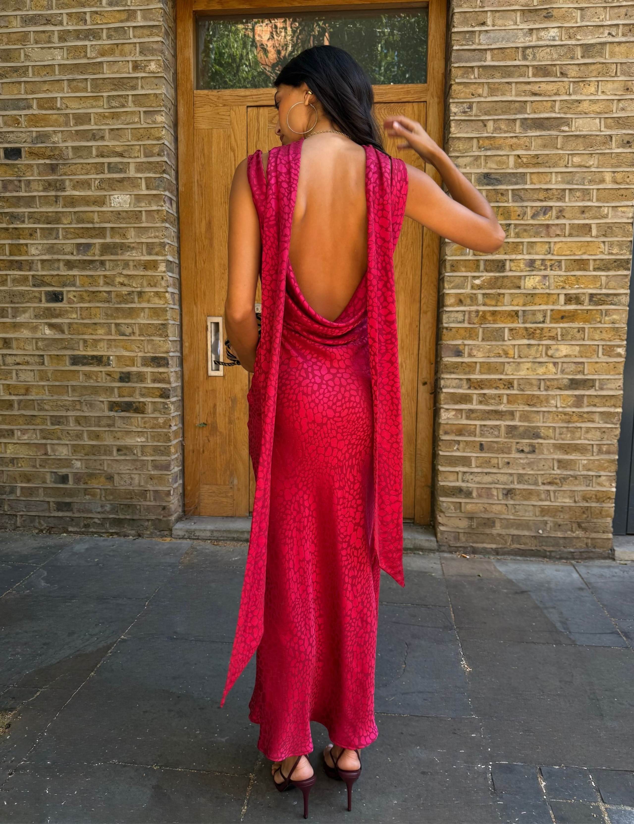 Animal Print Slash Neck Maxi Dress 4 of 5