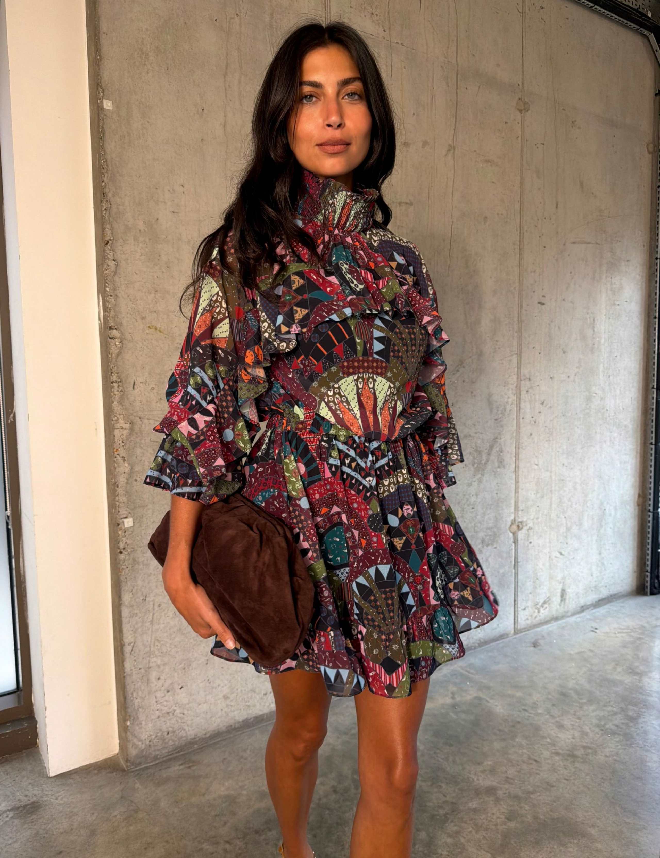 Paisley Crew Neck Smock Mini Dress 3 of 4