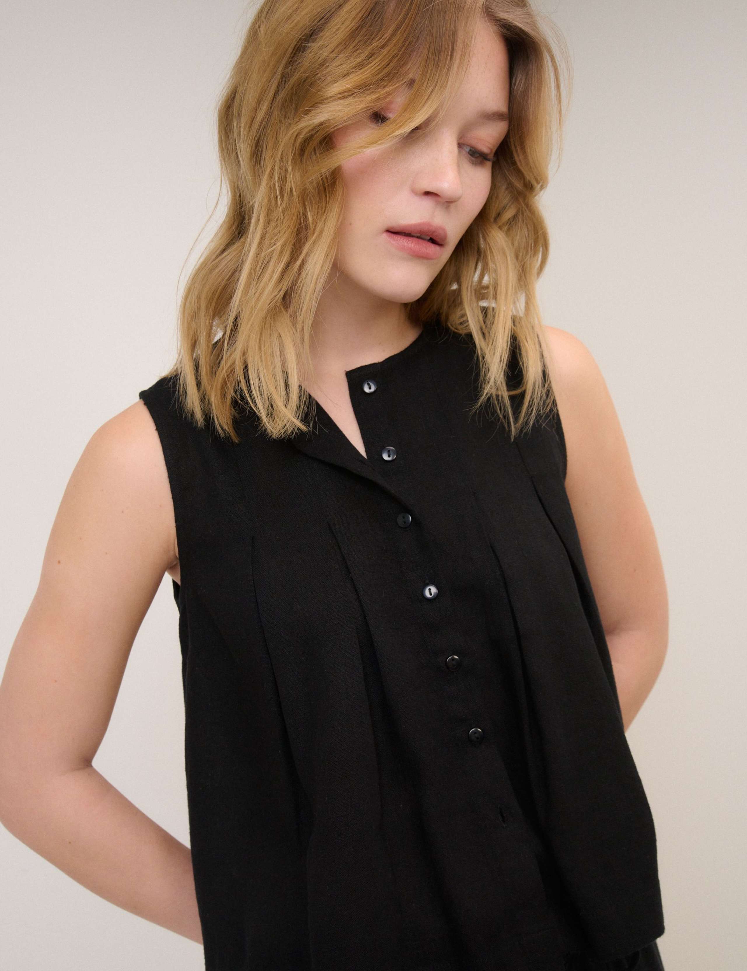 Linen Rich Pintuck Shell Top 5 of 5