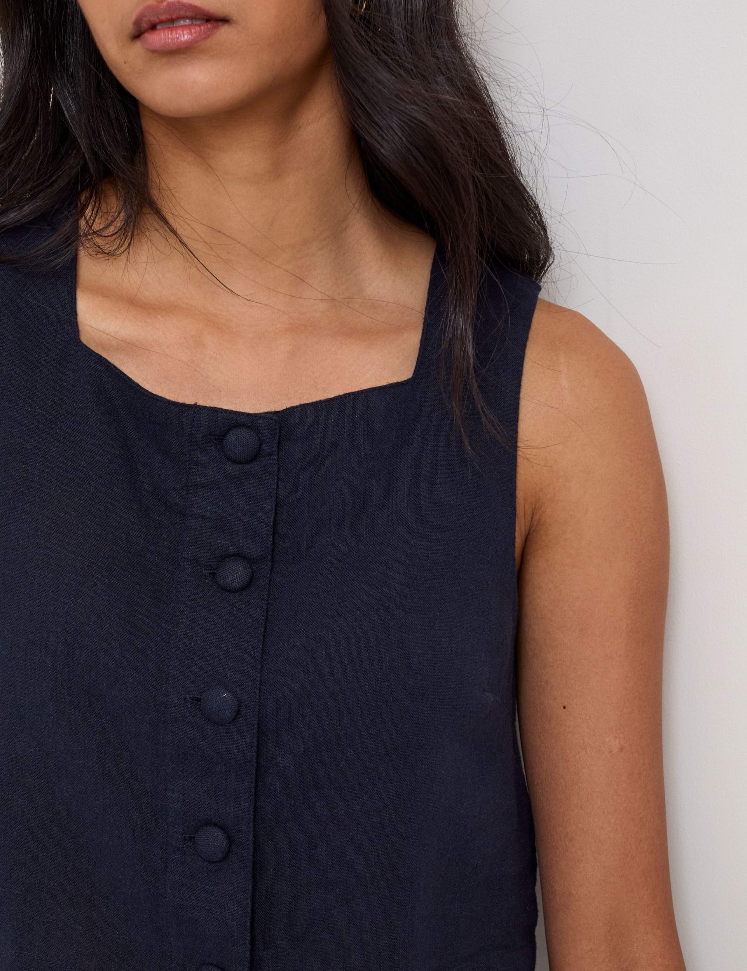 Linen Rich Square Neck Top 3 of 5