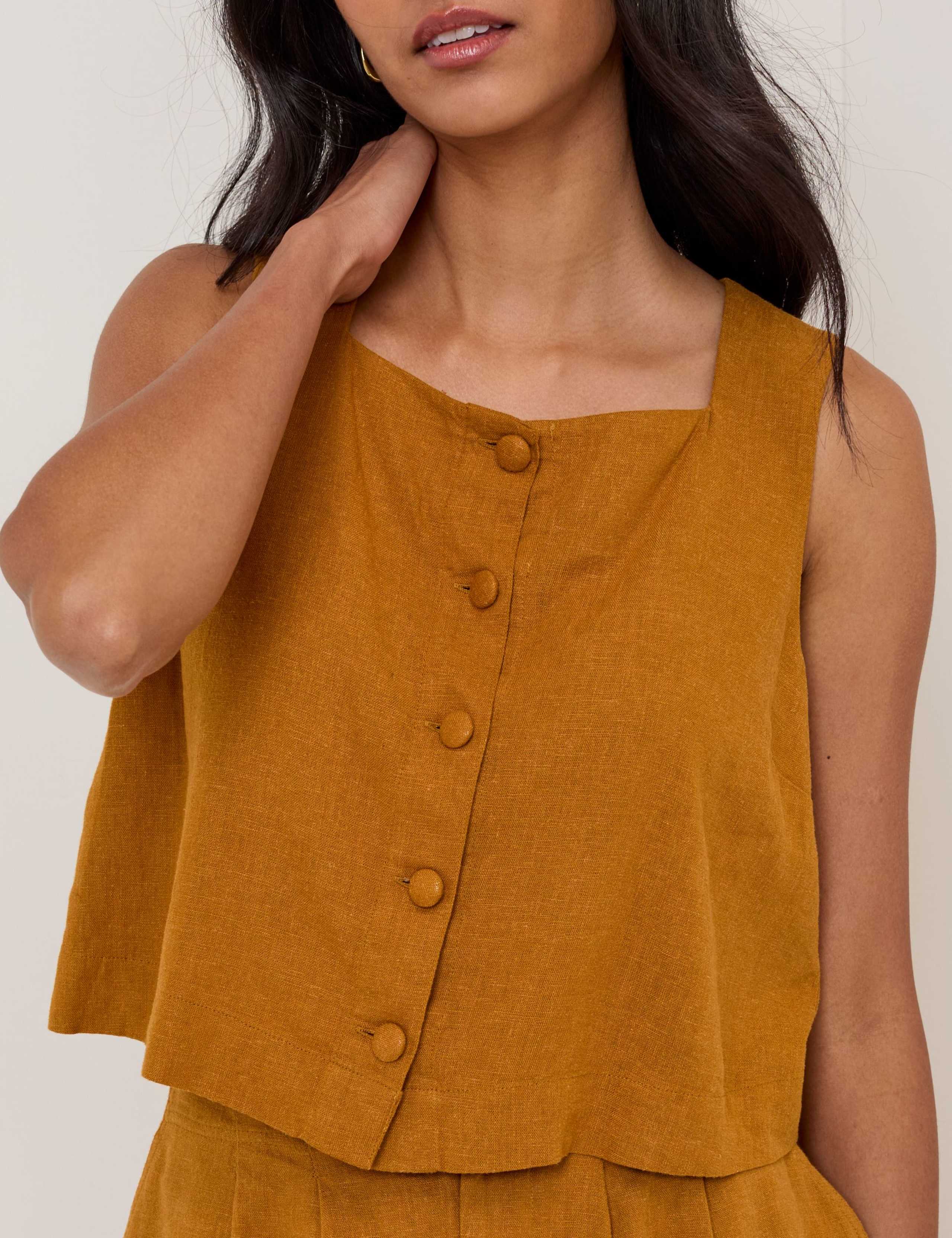 Linen Rich Square Neck Top 7 of 8