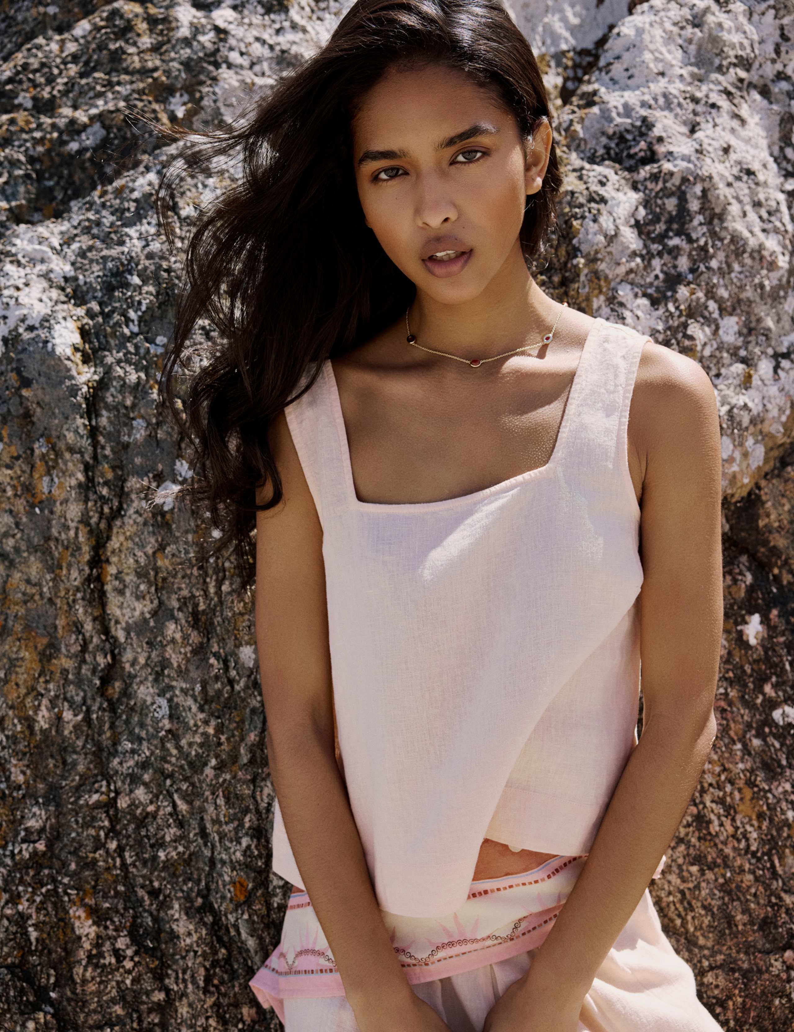 Linen Rich Square Neck Crop Top 2 of 7