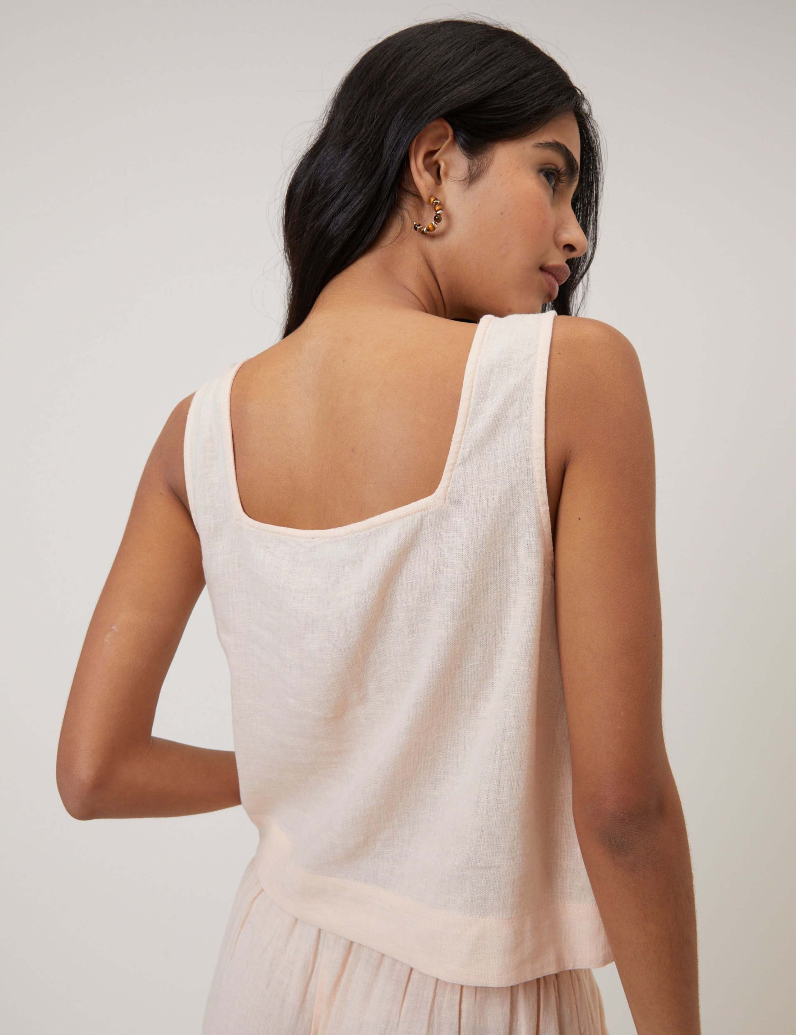Linen Rich Square Neck Crop Top 5 of 7