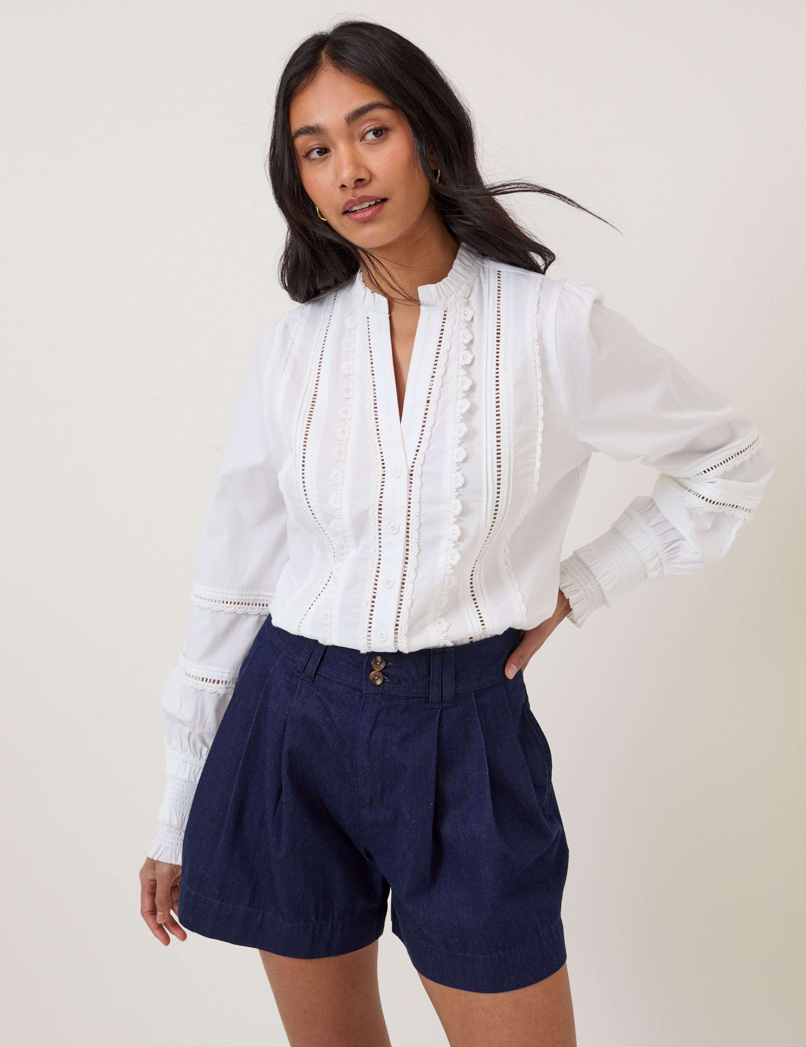 Denim High Waisted Shorts 1 of 5