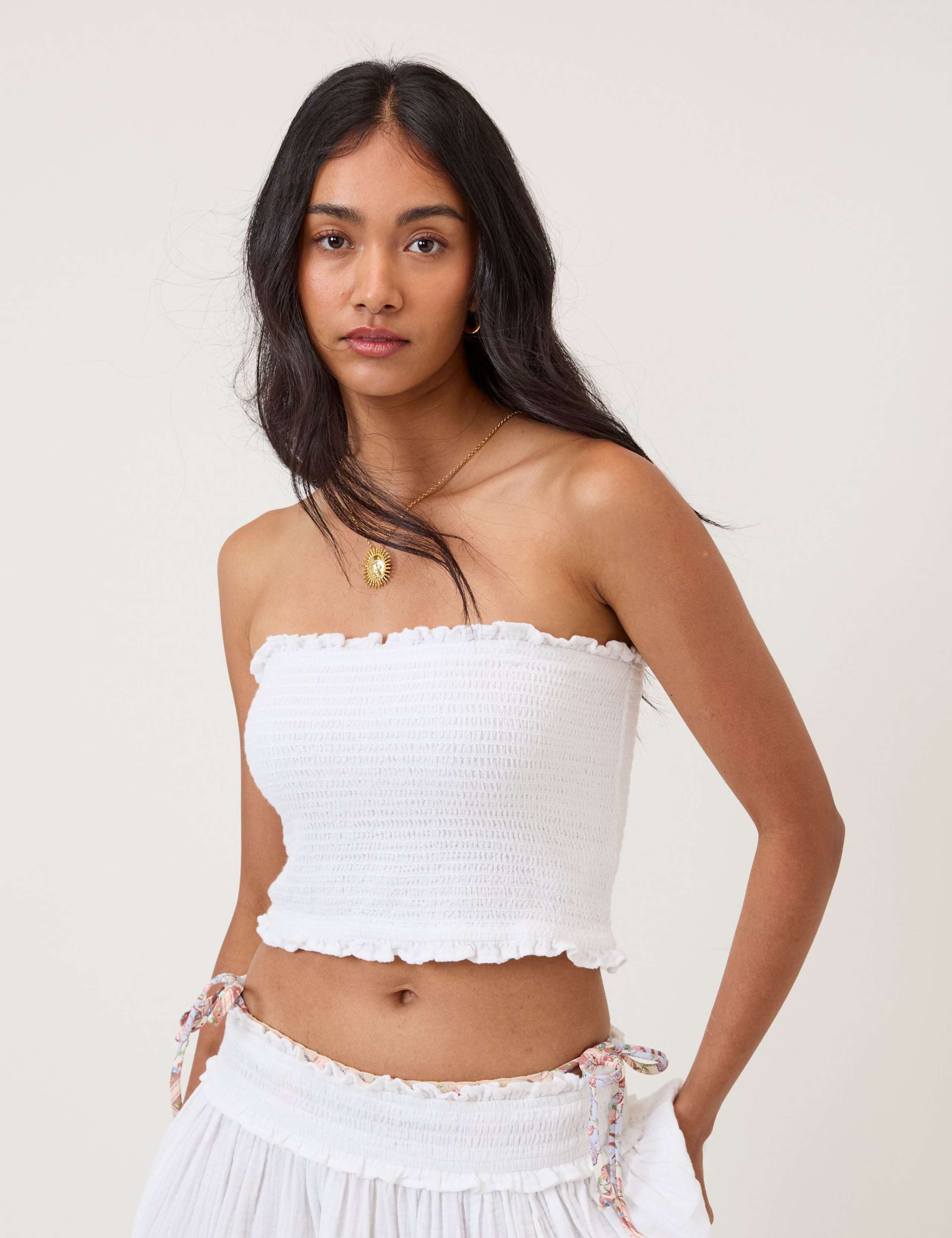 Pure Cotton Fitted Bandeau Top 1 of 5