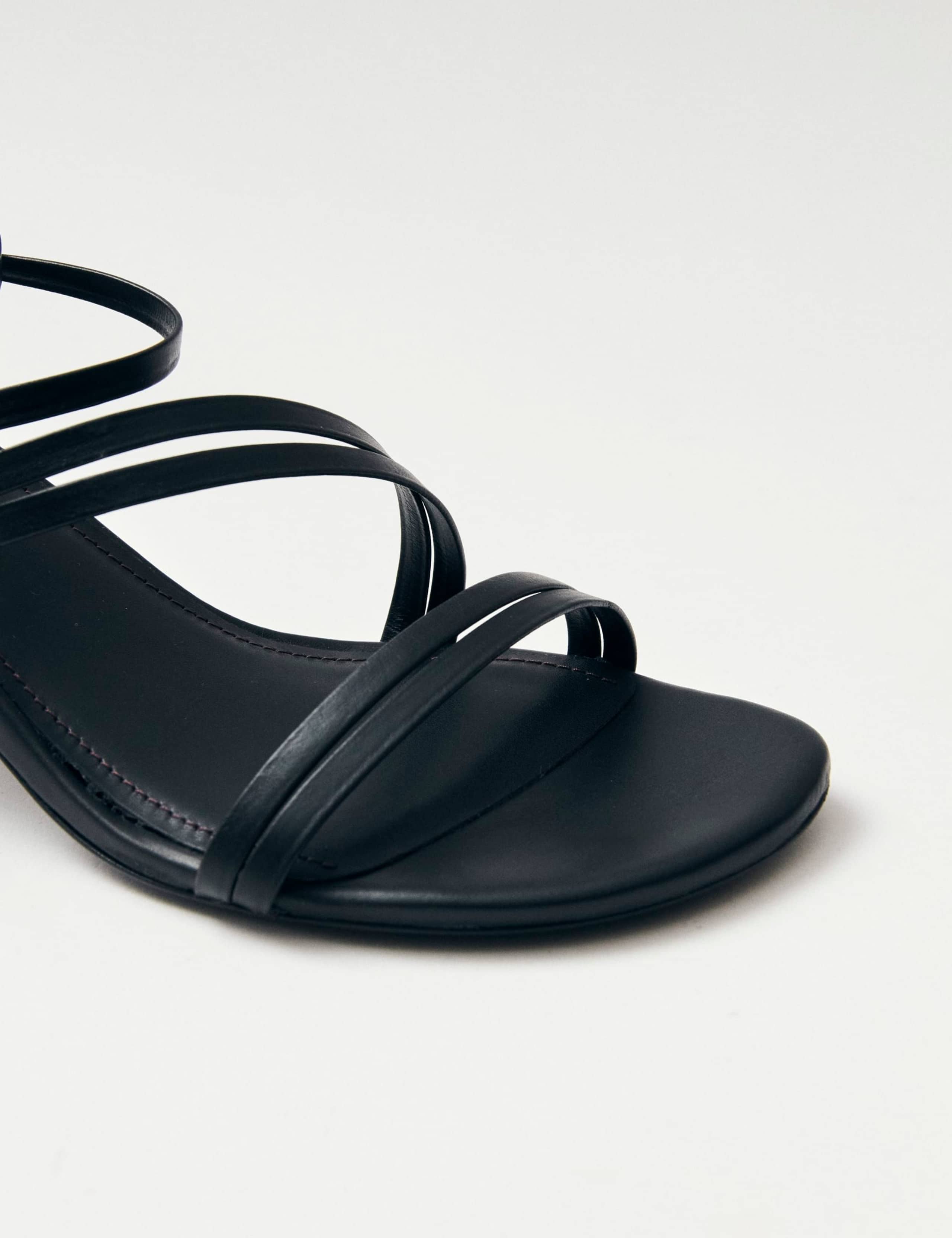 Curly Leather Kitten Heel Sandals 2 of 5