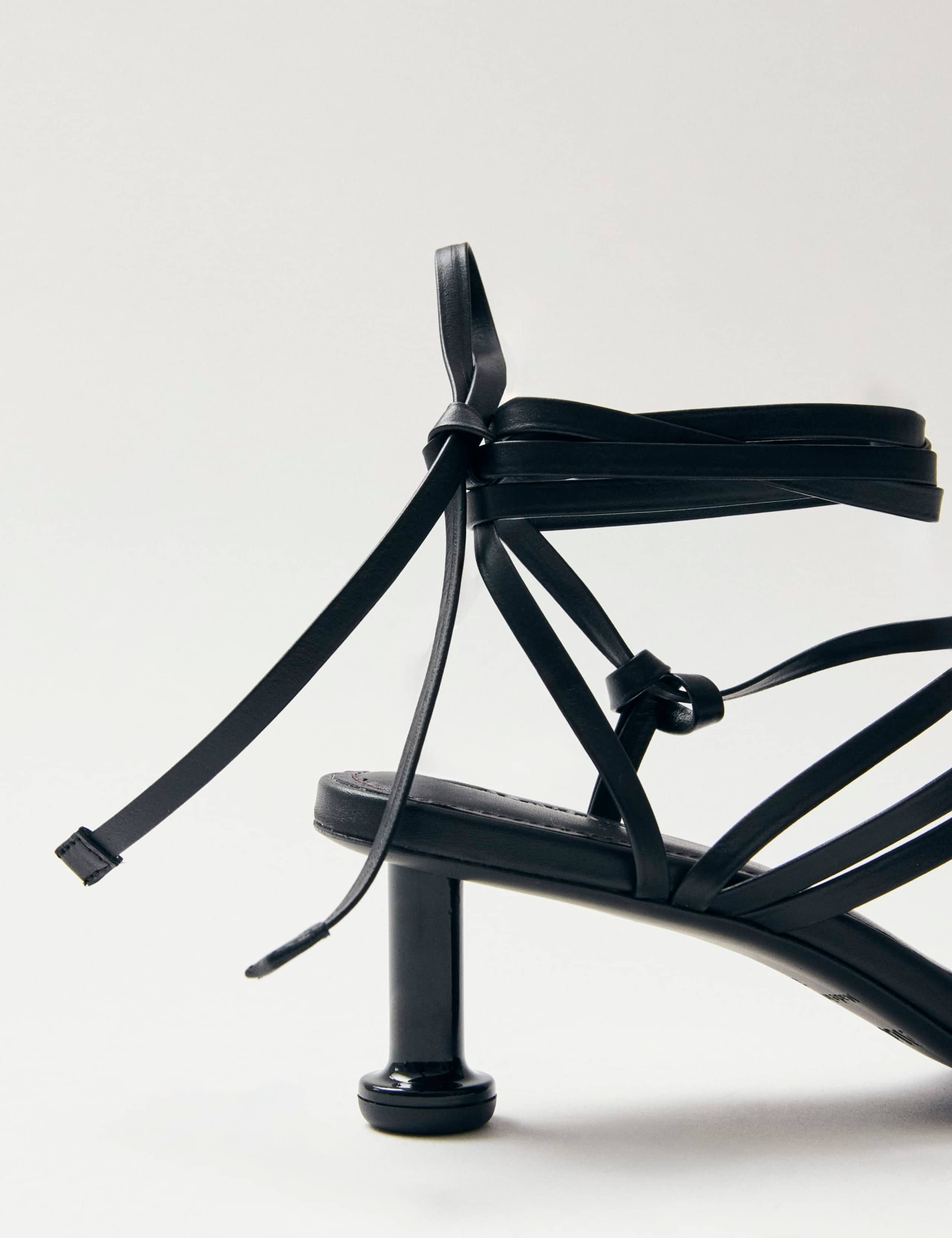 Curly Leather Kitten Heel Sandals 4 of 5