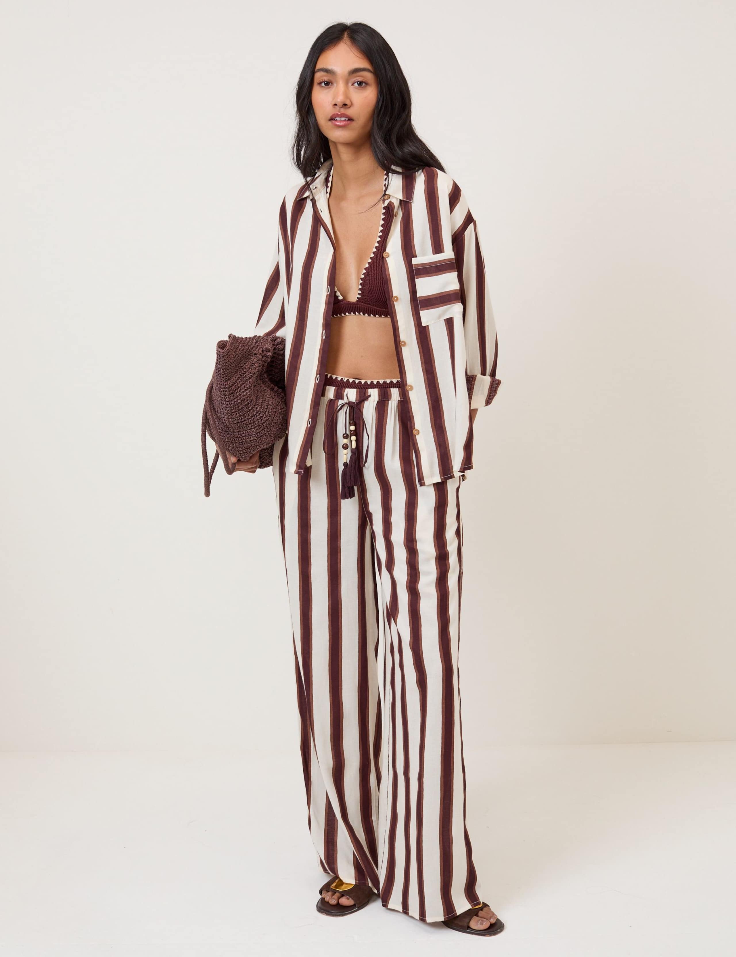 Striped Collared Shirt with Linen 2 of 5