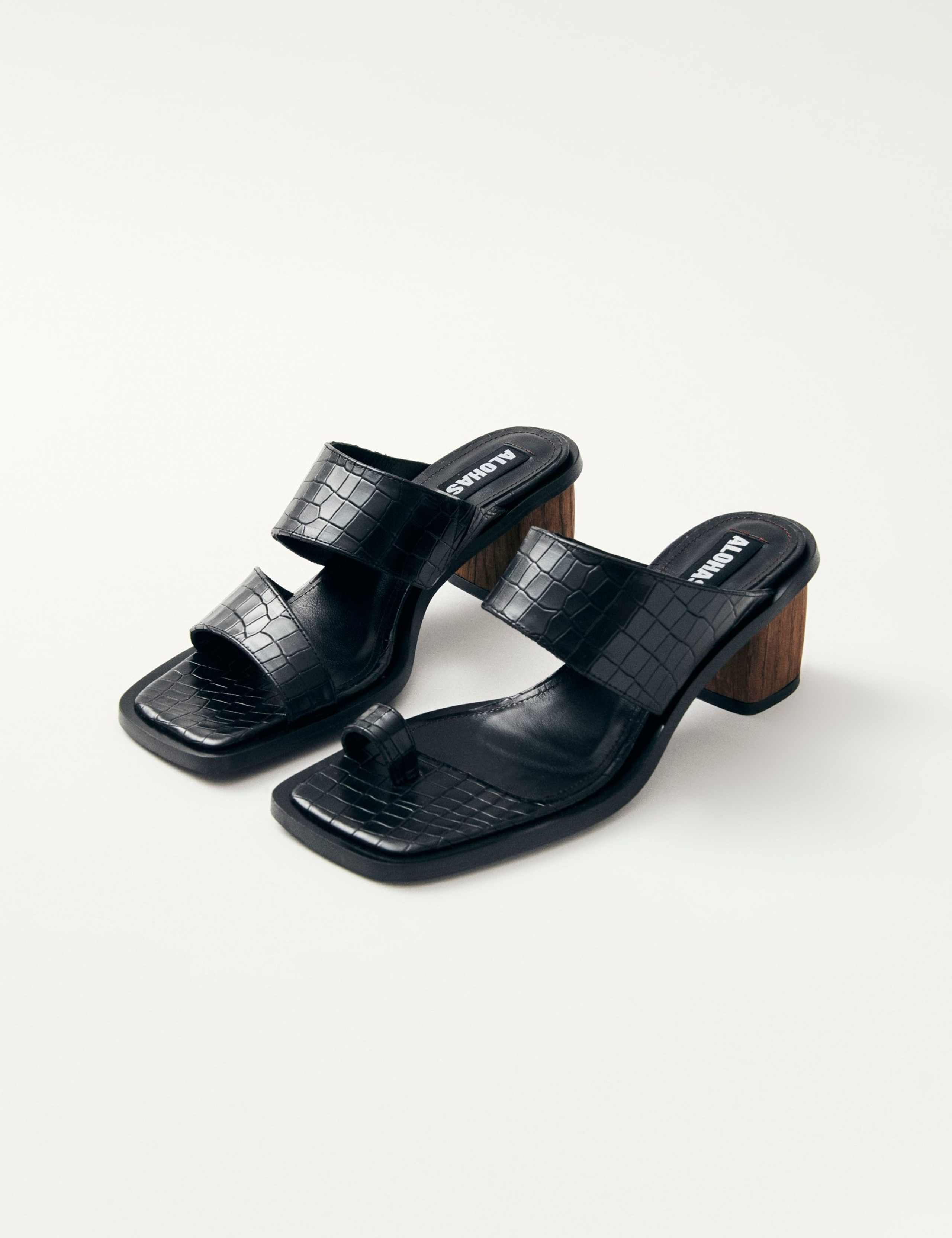 Gabin Leather Croc Asymmetric Mules 6 of 6