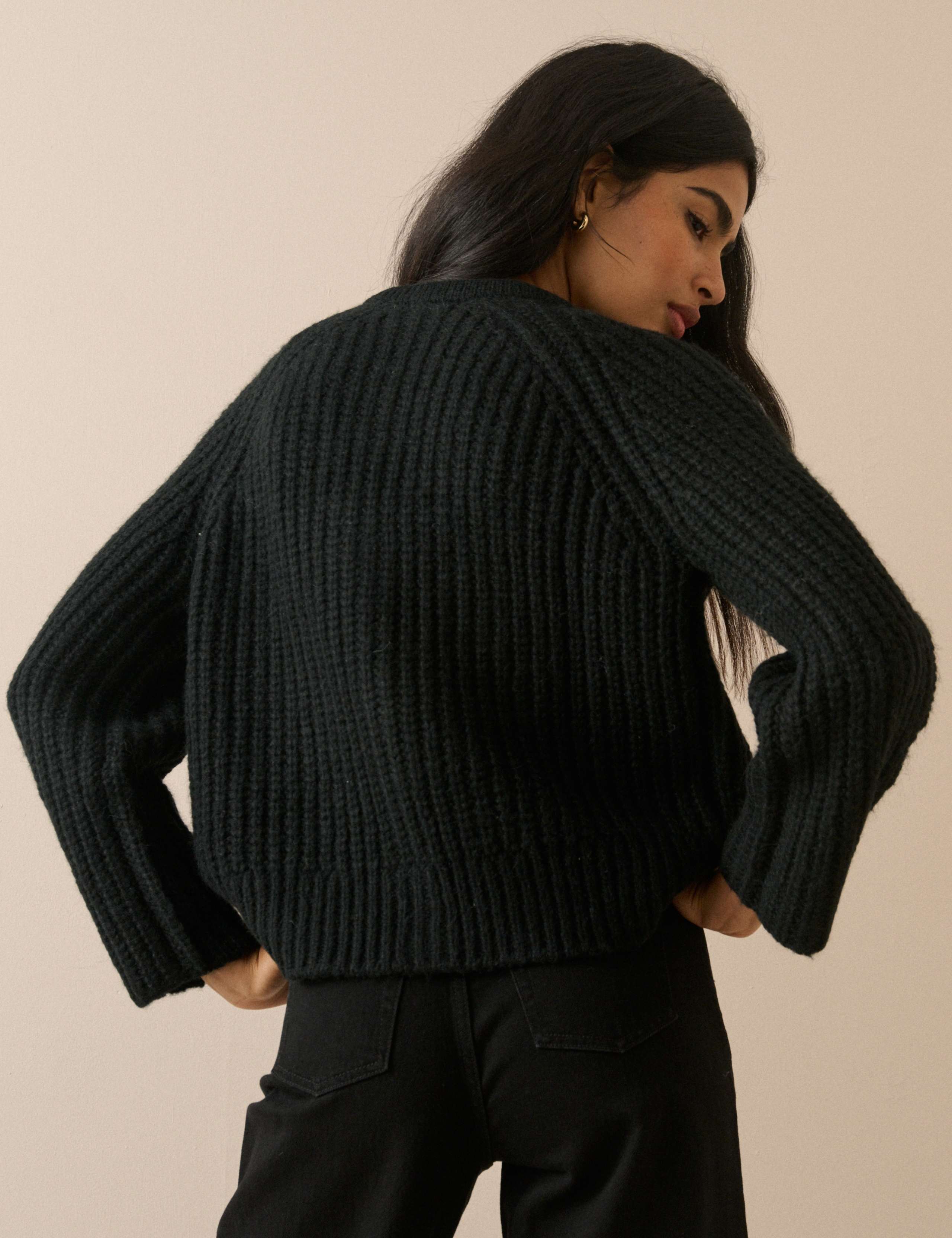 Chunky Fluffy Knit V Neck Cardigan 3 of 5