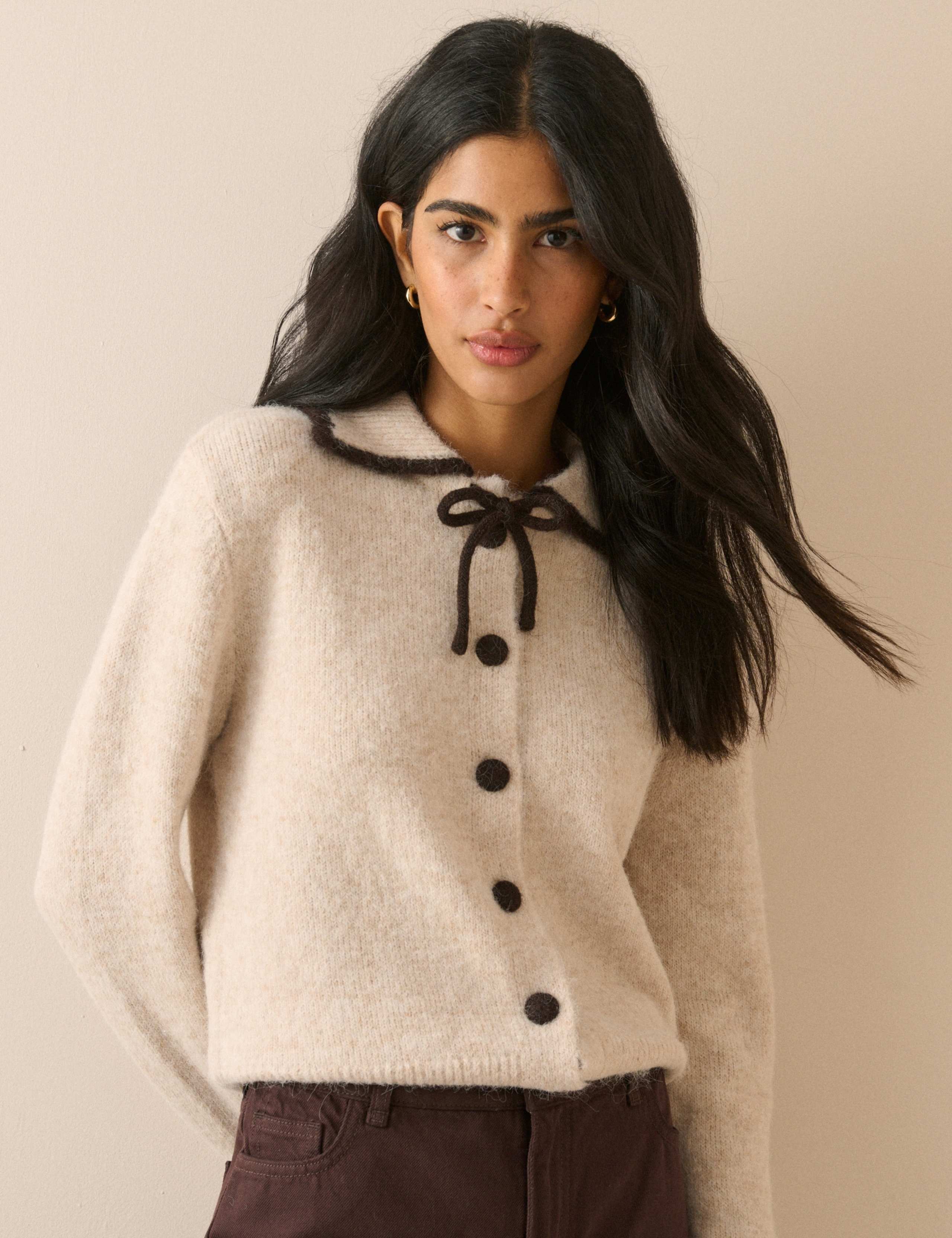 Collared Button Front Relaxed Cardigan 1 of 5