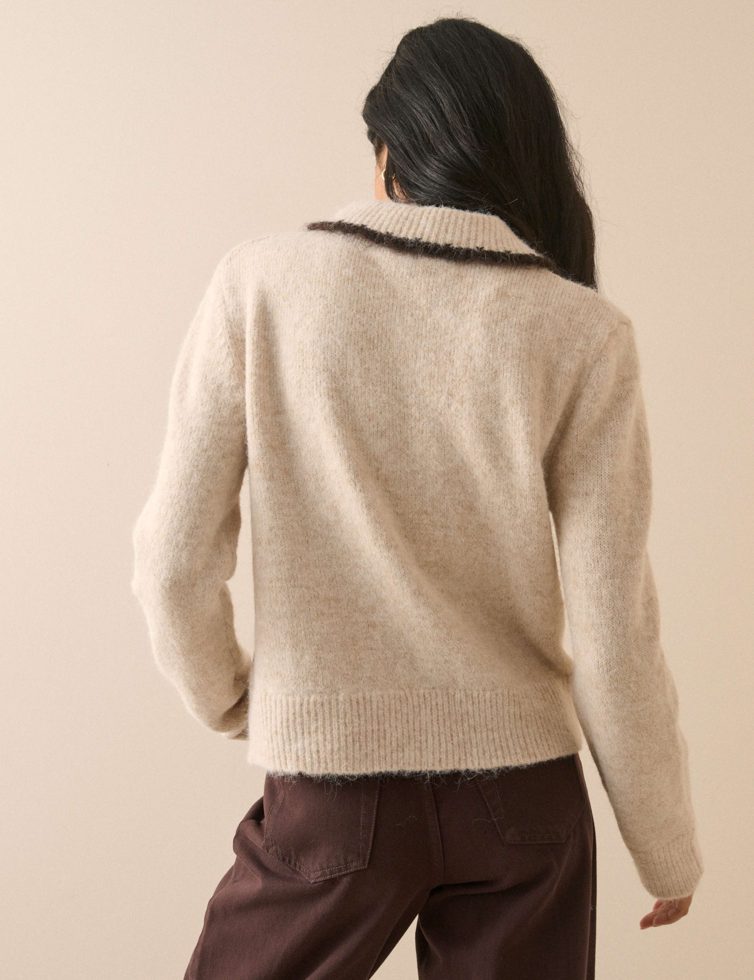 Collared Button Front Relaxed Cardigan 3 of 5