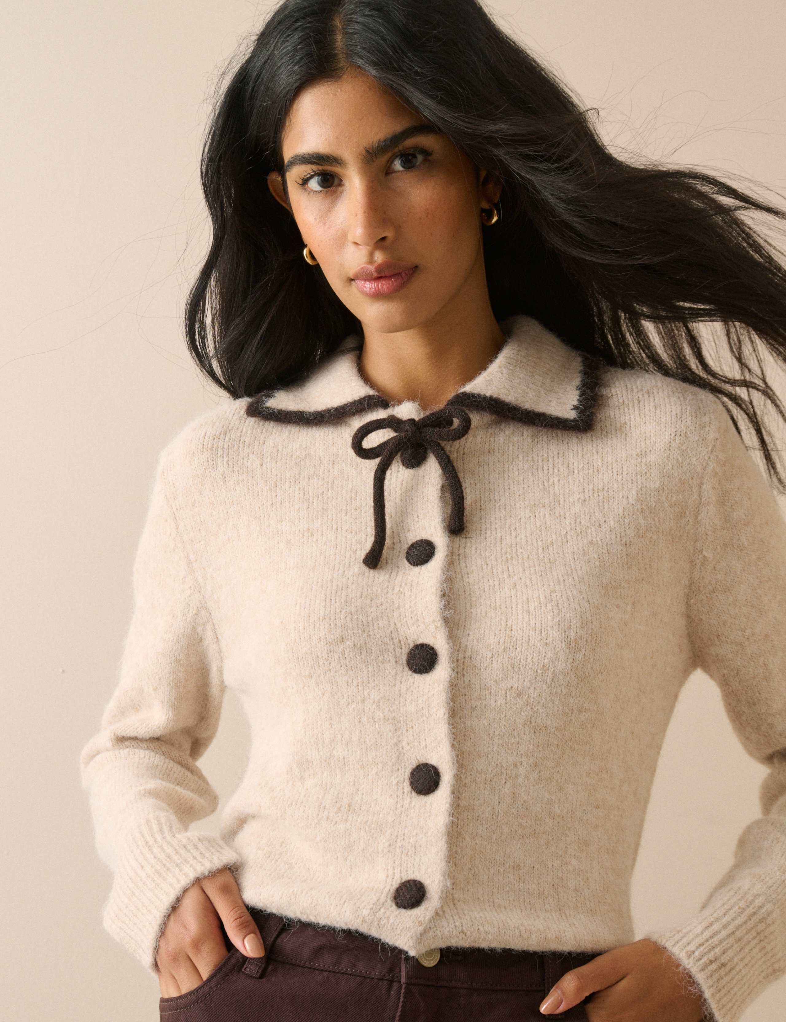 Collared Button Front Relaxed Cardigan 4 of 5
