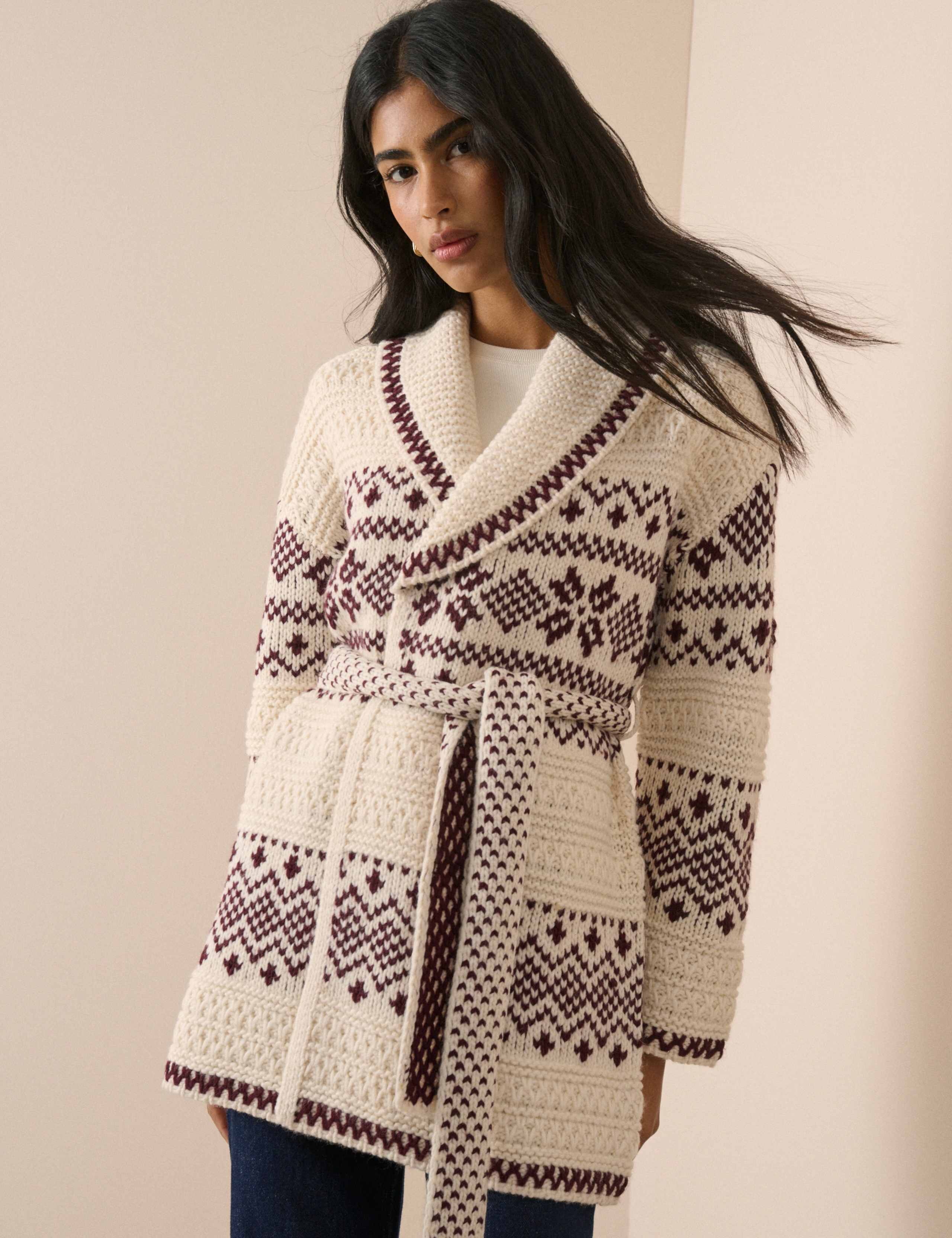 Fair Isle Knit Wrap Cardigan 1 of 6
