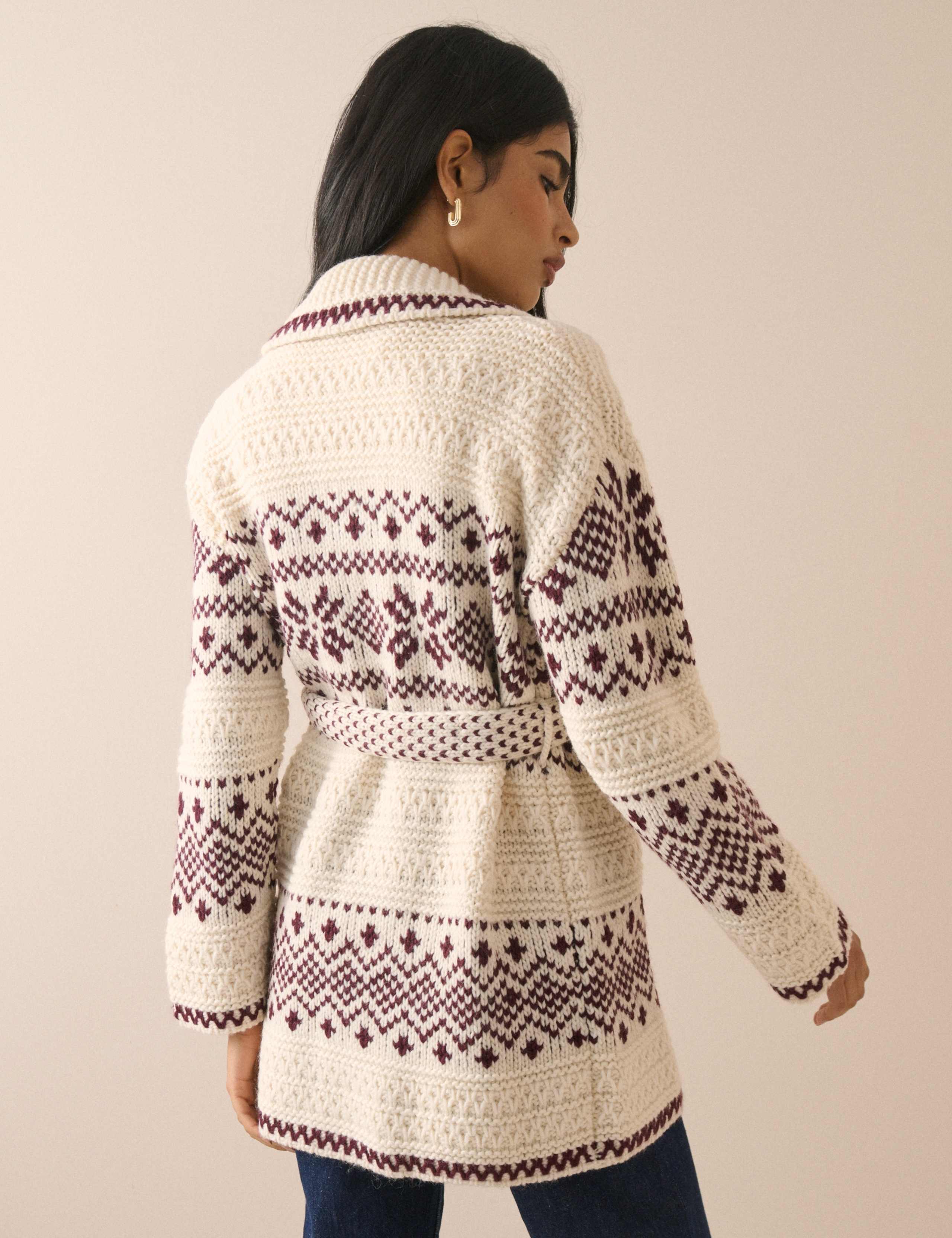 Fair Isle Knit Wrap Cardigan 2 of 6