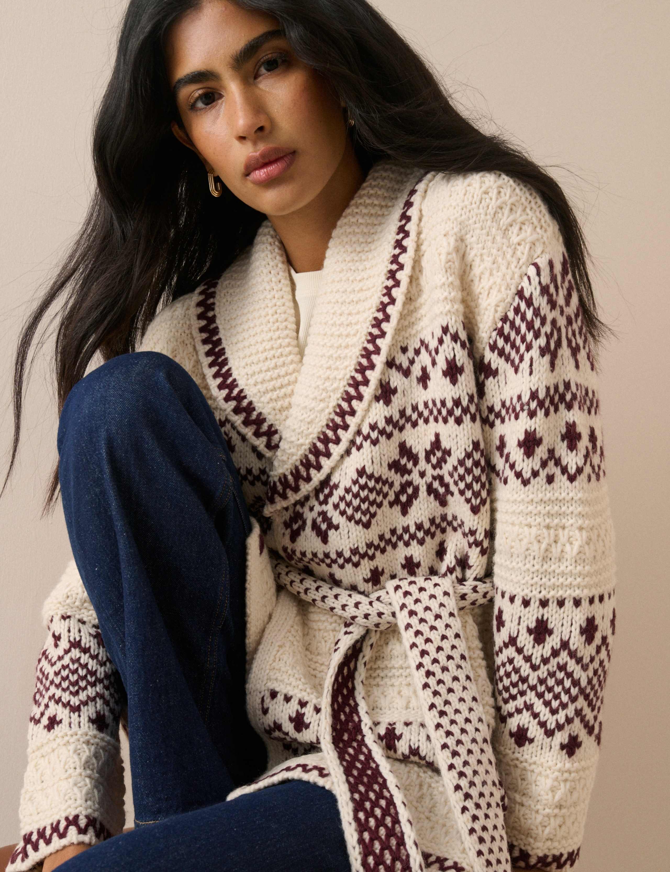 Fair Isle Knit Wrap Cardigan 3 of 6