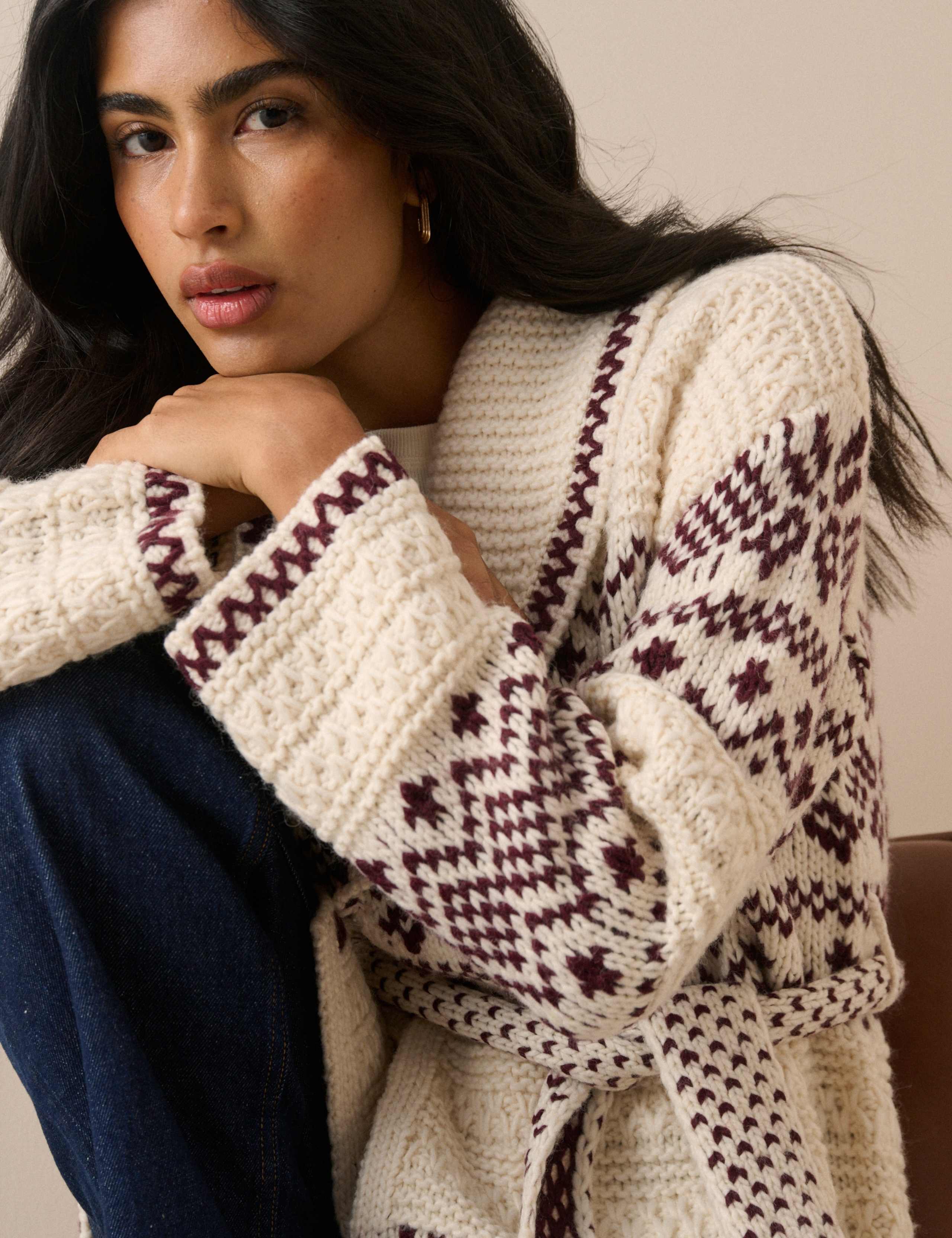 Fair Isle Knit Wrap Cardigan 4 of 6