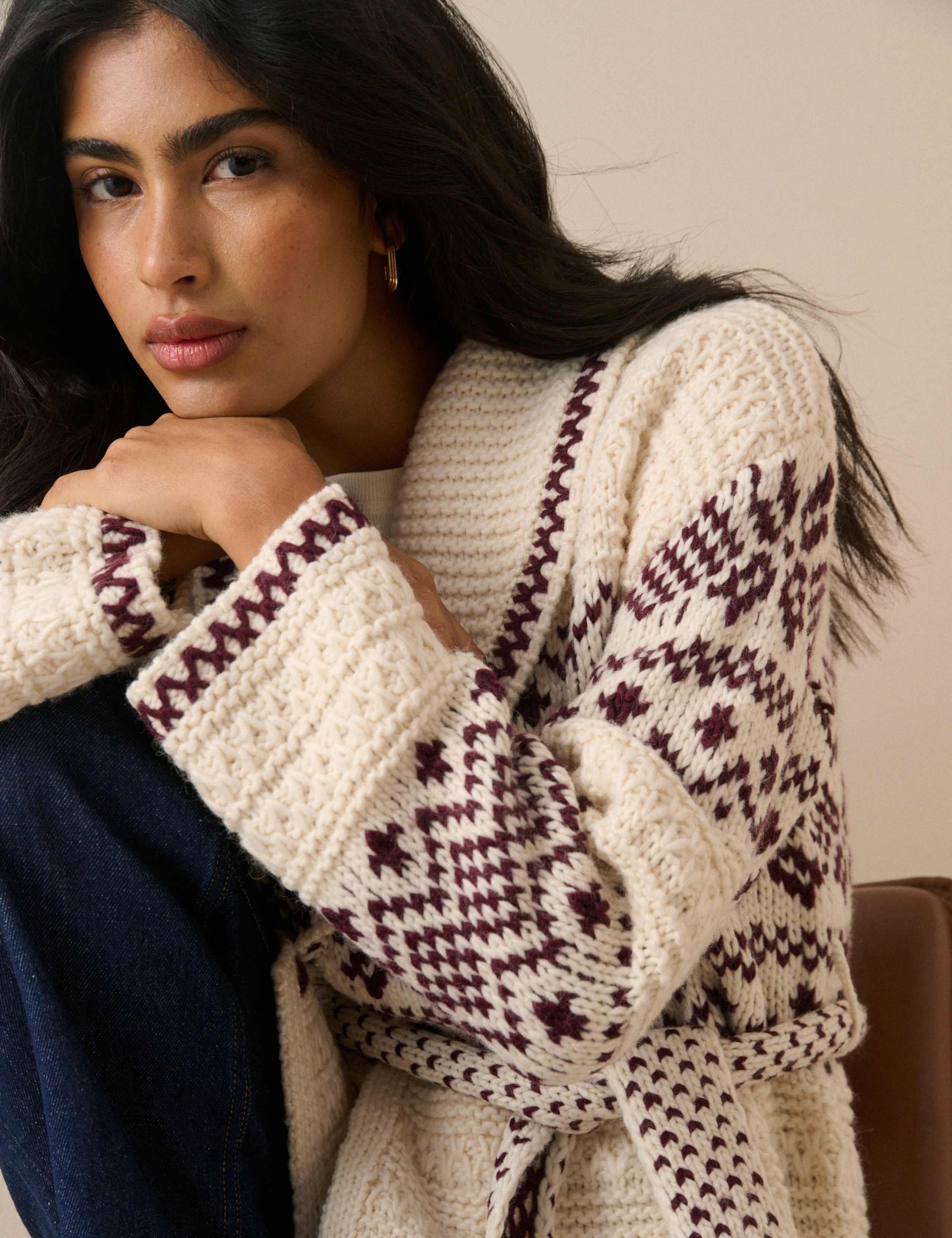 Fair Isle Knit Wrap Cardigan 5 of 6