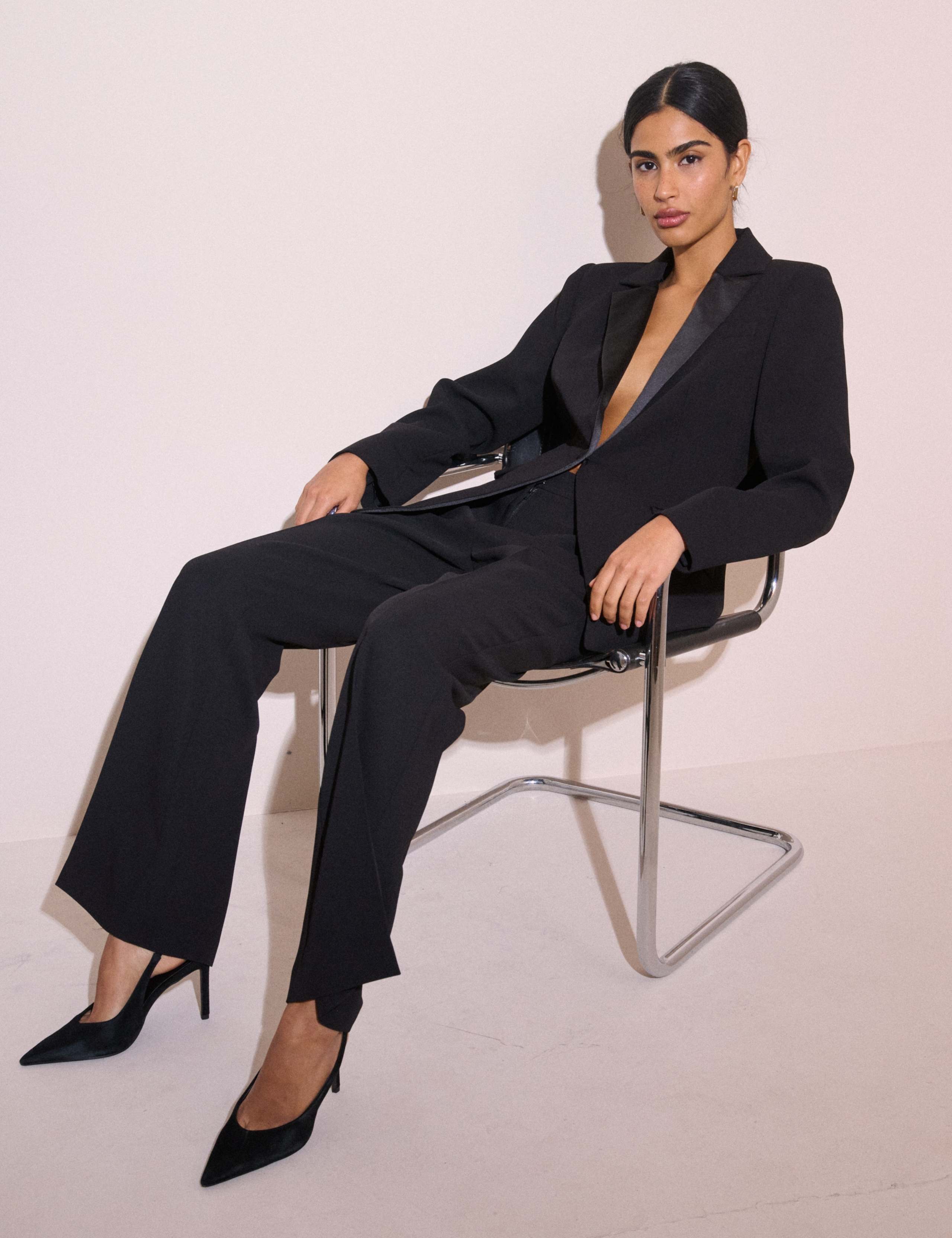 Satin Look Tailored Tuxedo Blazer 4 of 6
