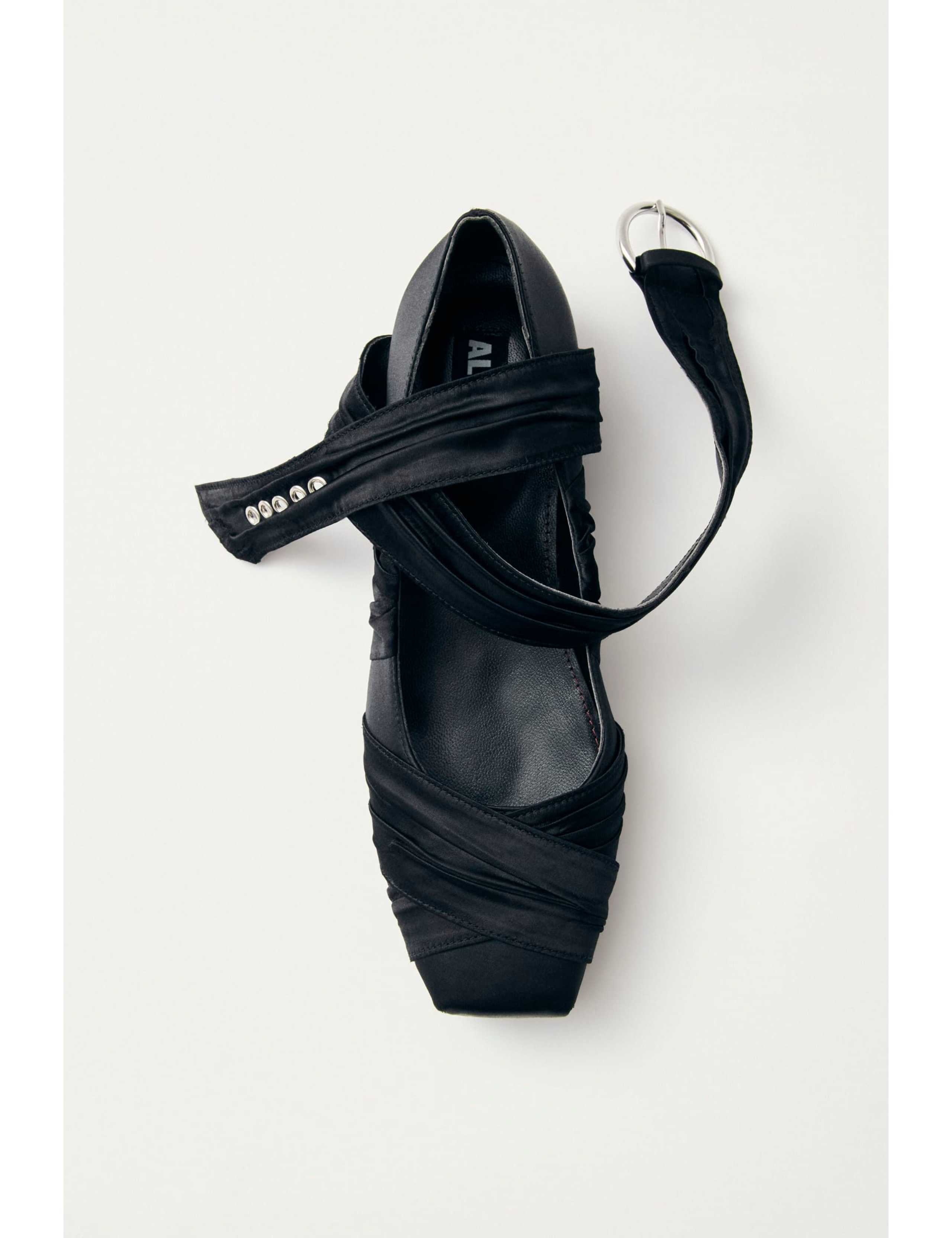 Volant Satin Flat Ballet Pumps 3 of 4