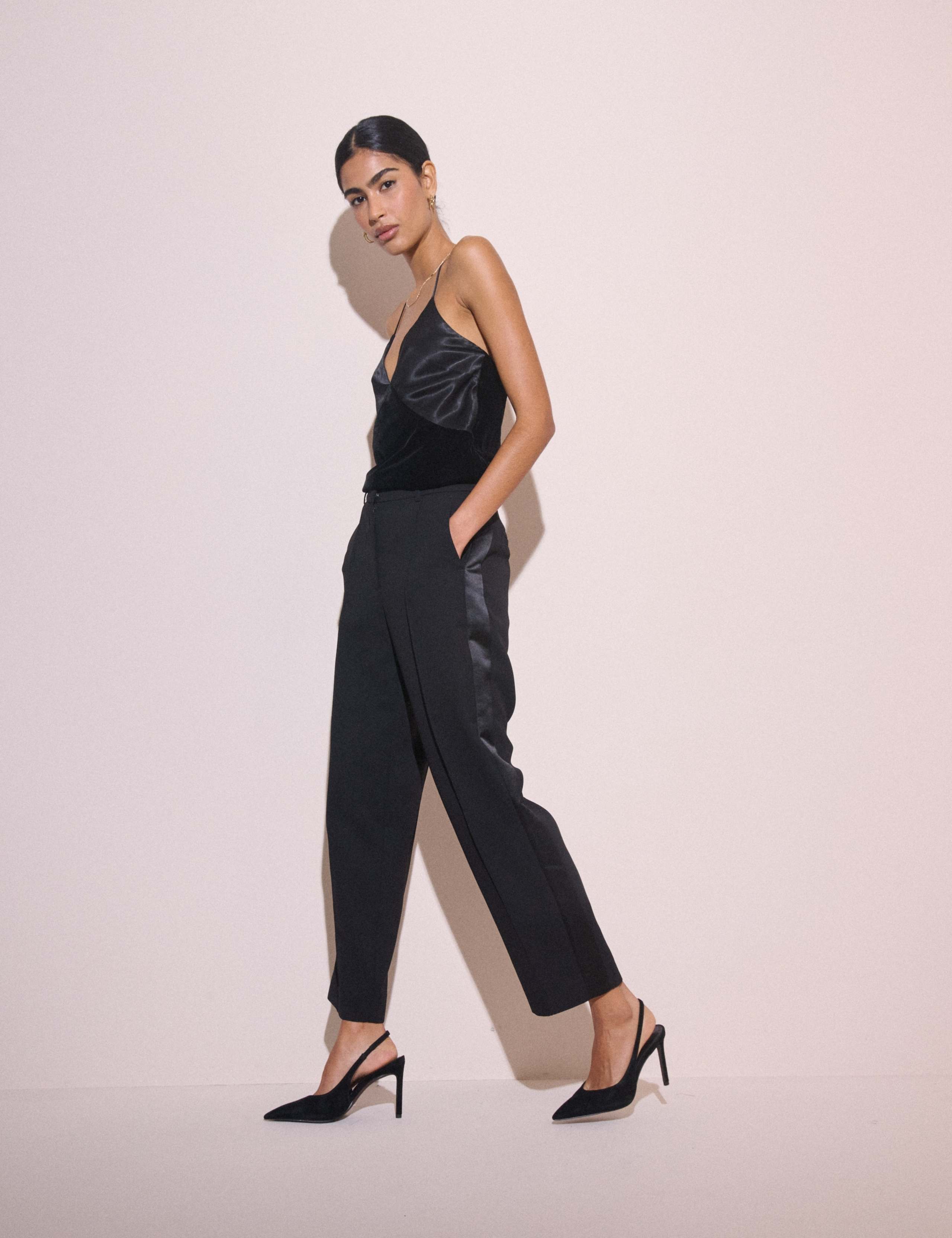 Satin Trim Cigarette Trousers 2 of 5