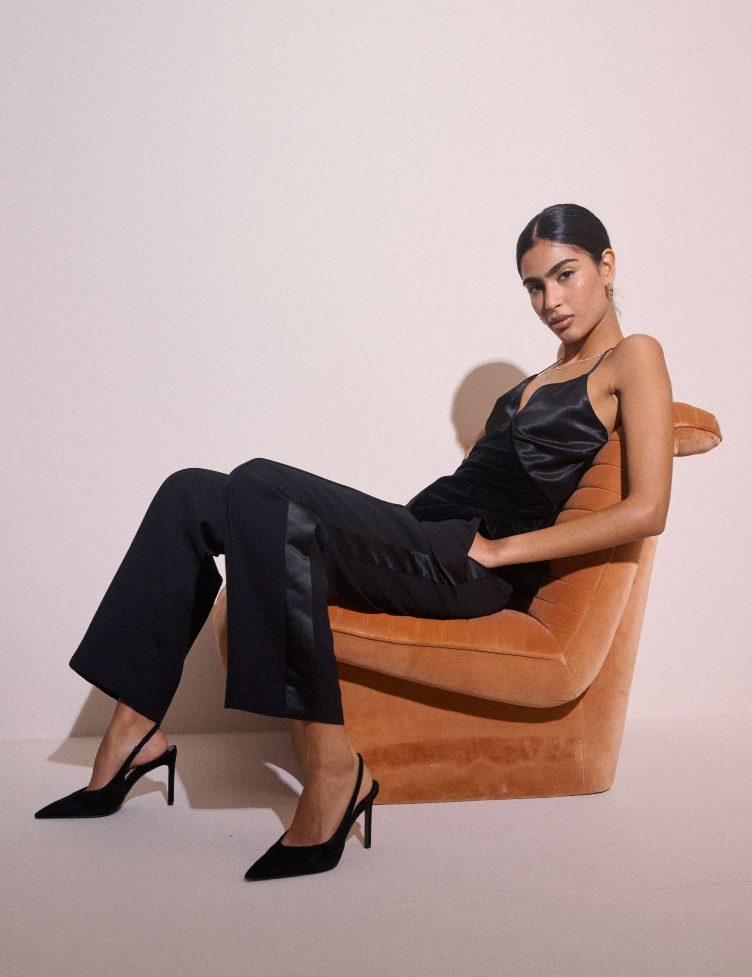 Satin Trim Cigarette Trousers 3 of 5