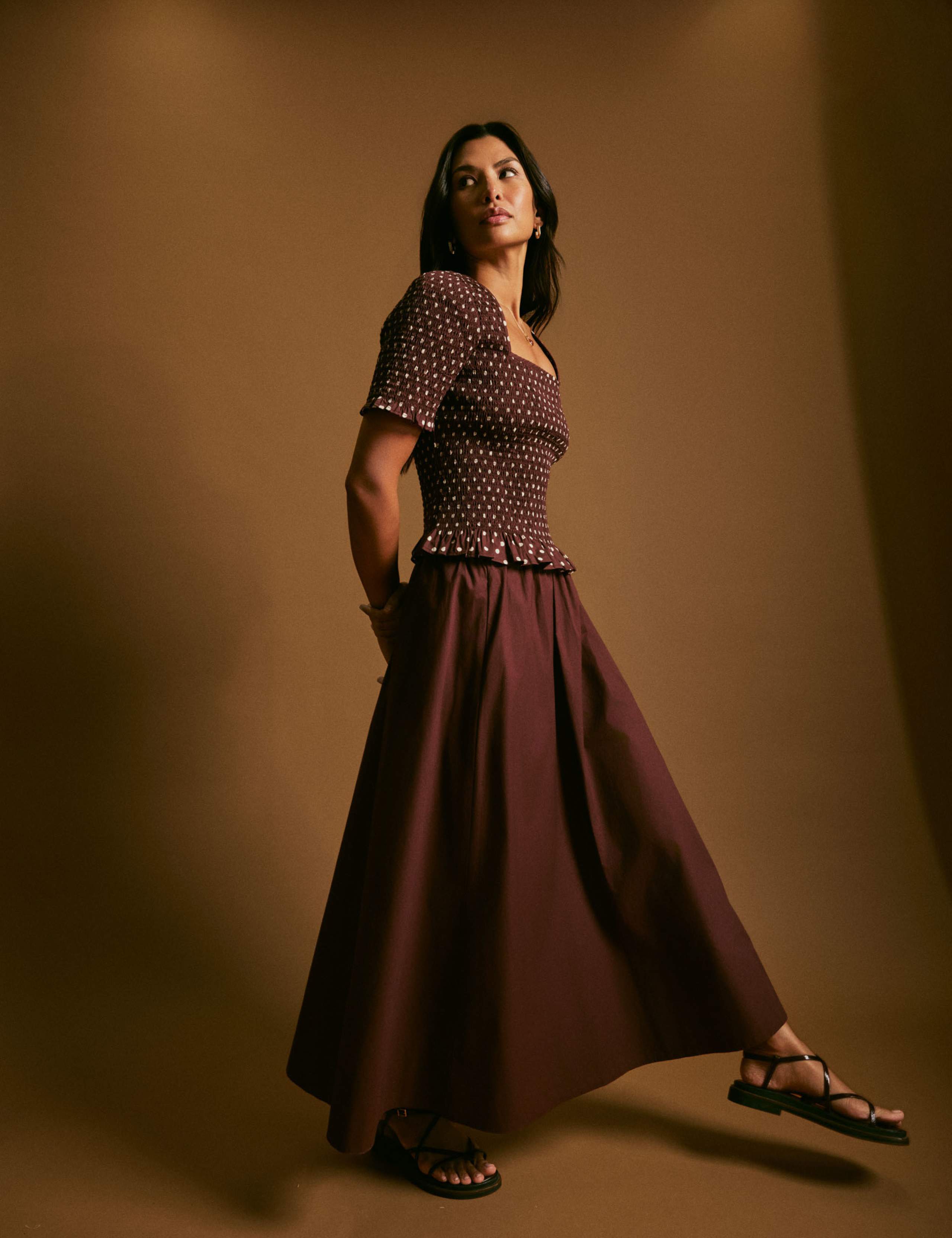 Pure Cotton Midi A-Line Skirt 1 of 7
