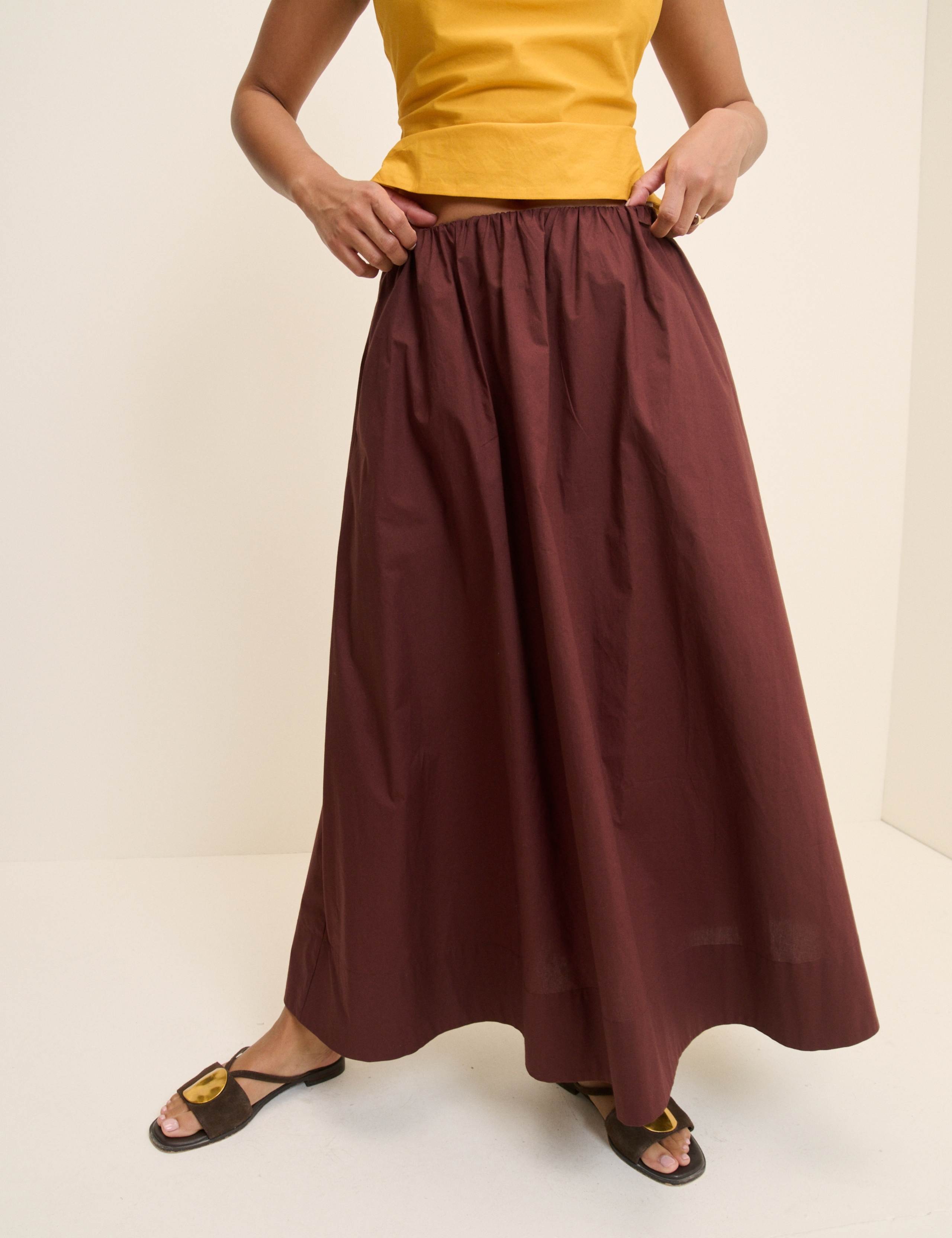 Pure Cotton Midi A-Line Skirt 2 of 7