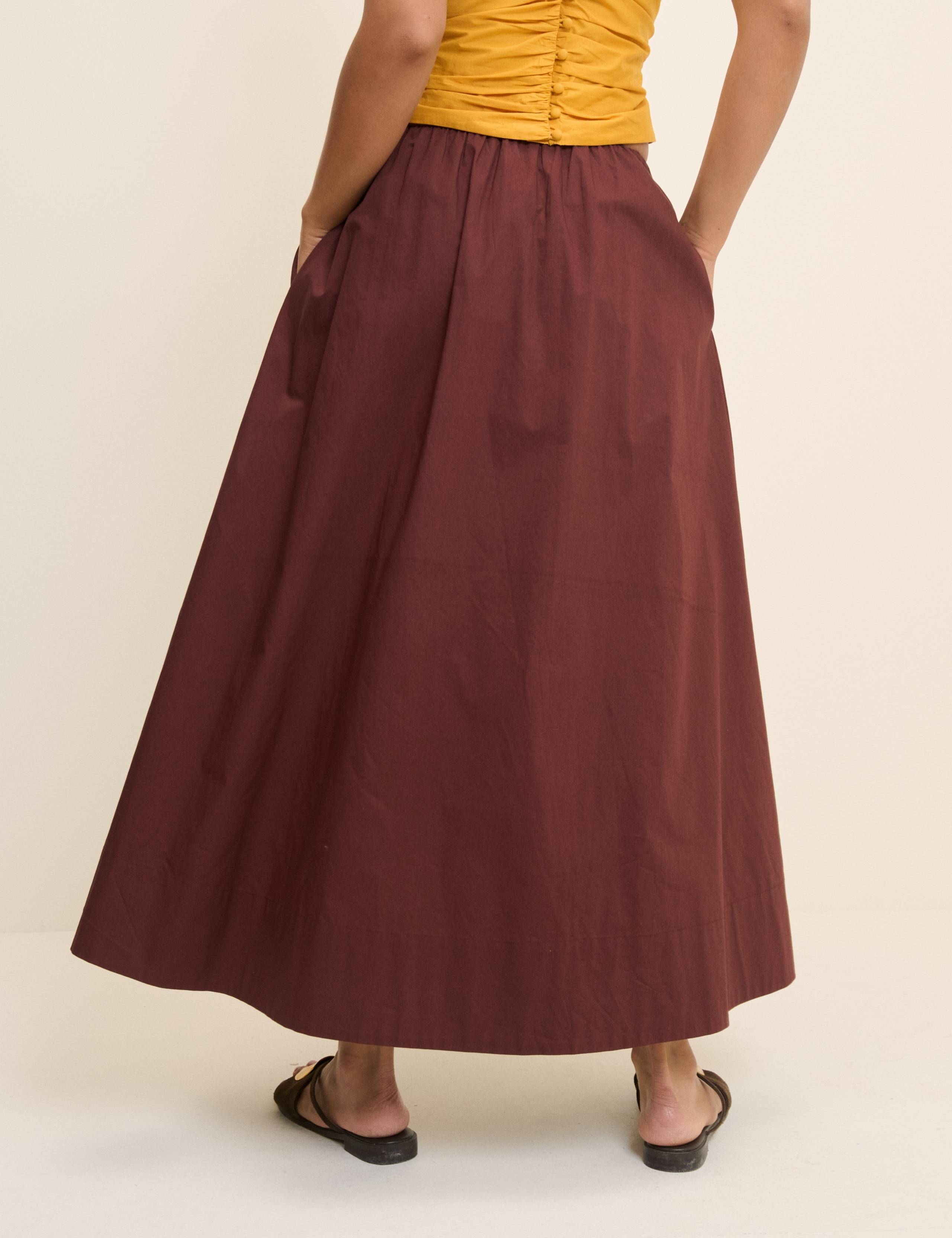 Pure Cotton Midi A-Line Skirt 3 of 7