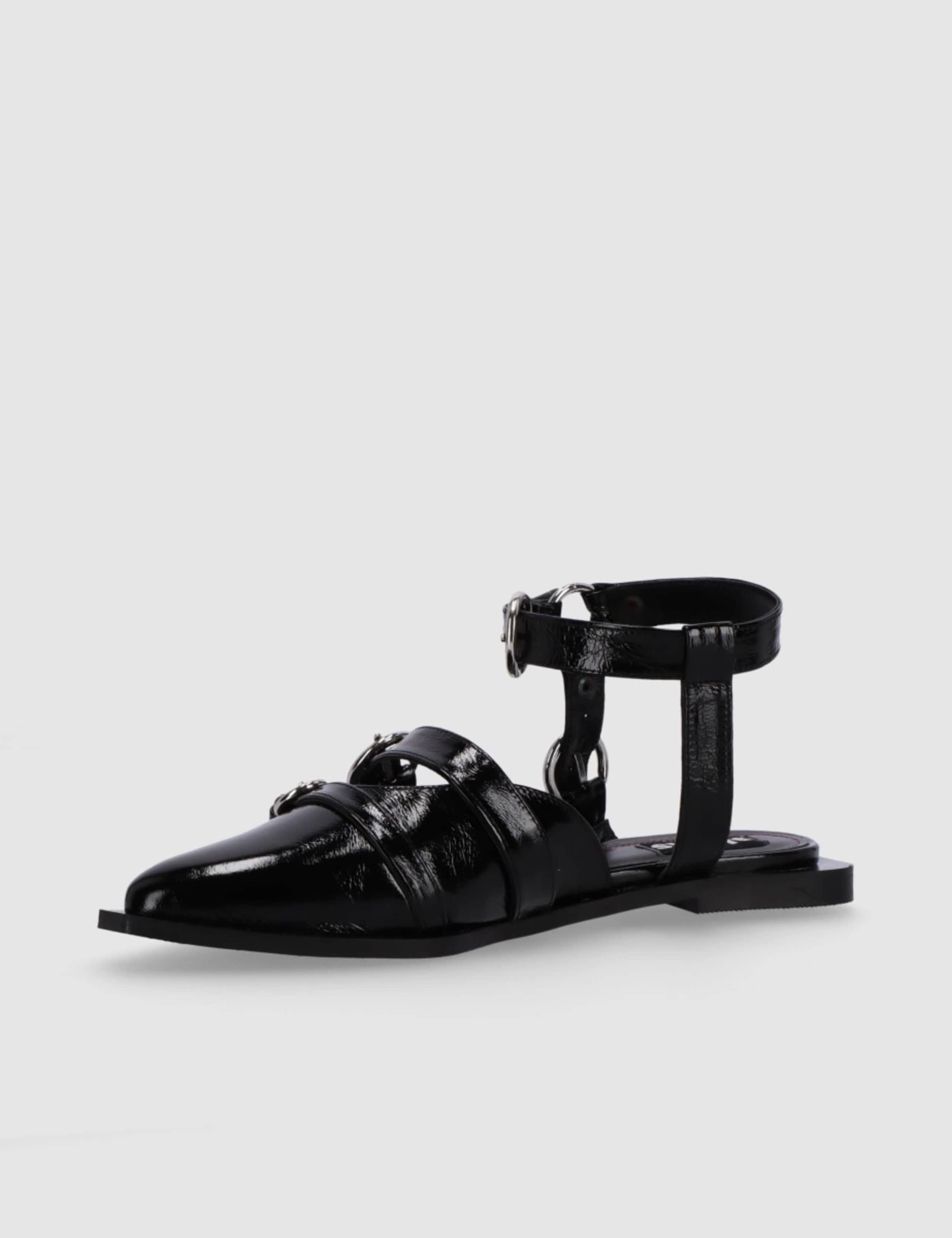 Thalara Leather Patent Flat Ballet Pumps 4 of 5