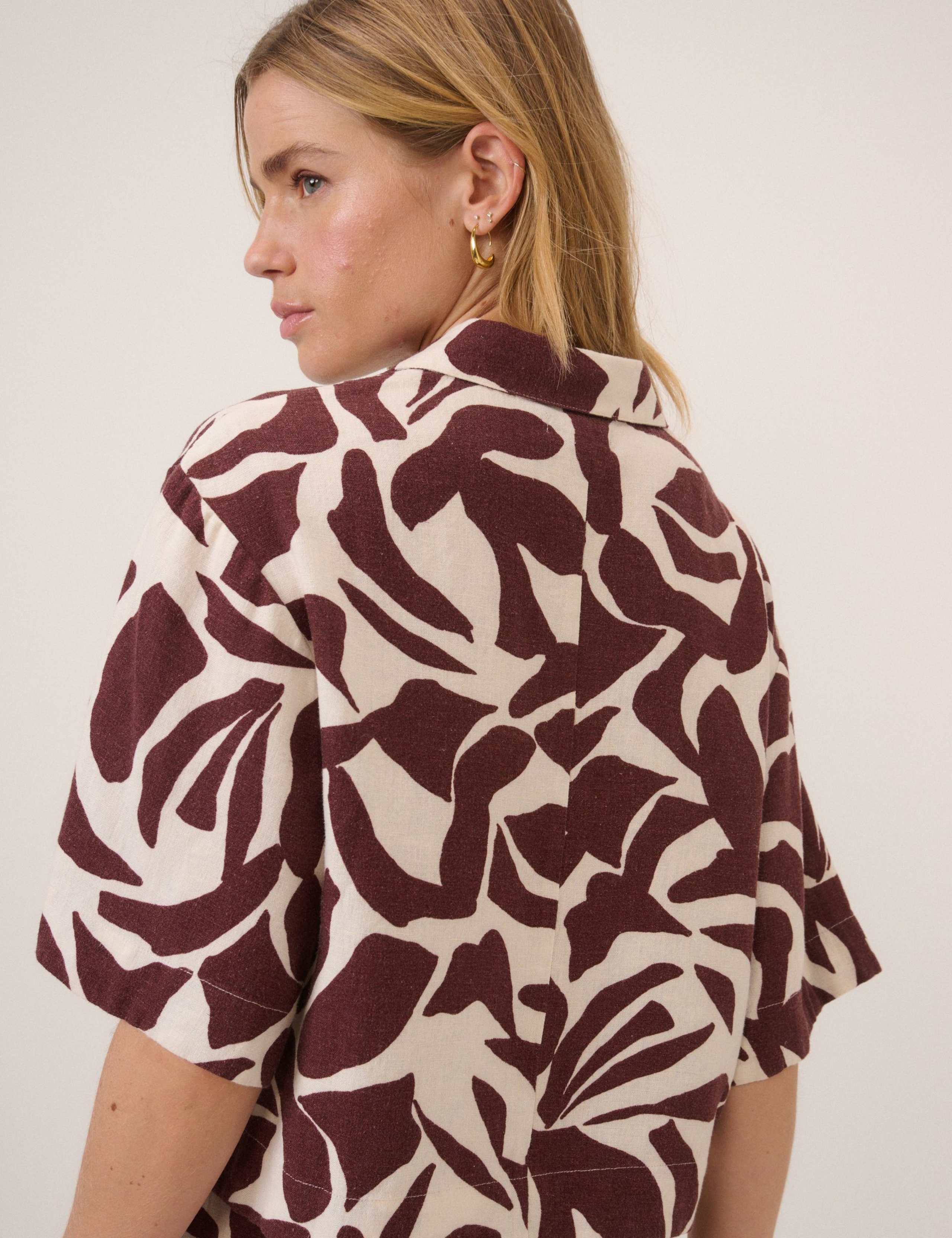 Linen Rich Collared Relaxed Shirt 2 of 5